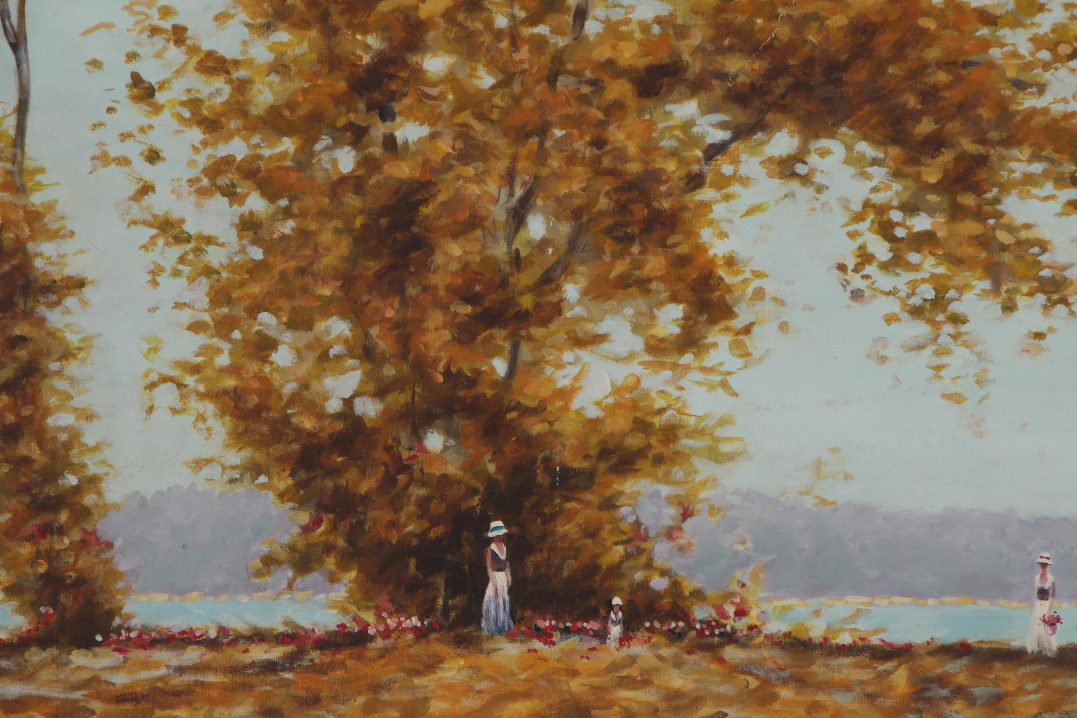 Impressionistic Landscape Oil Painting, Late 20th Century