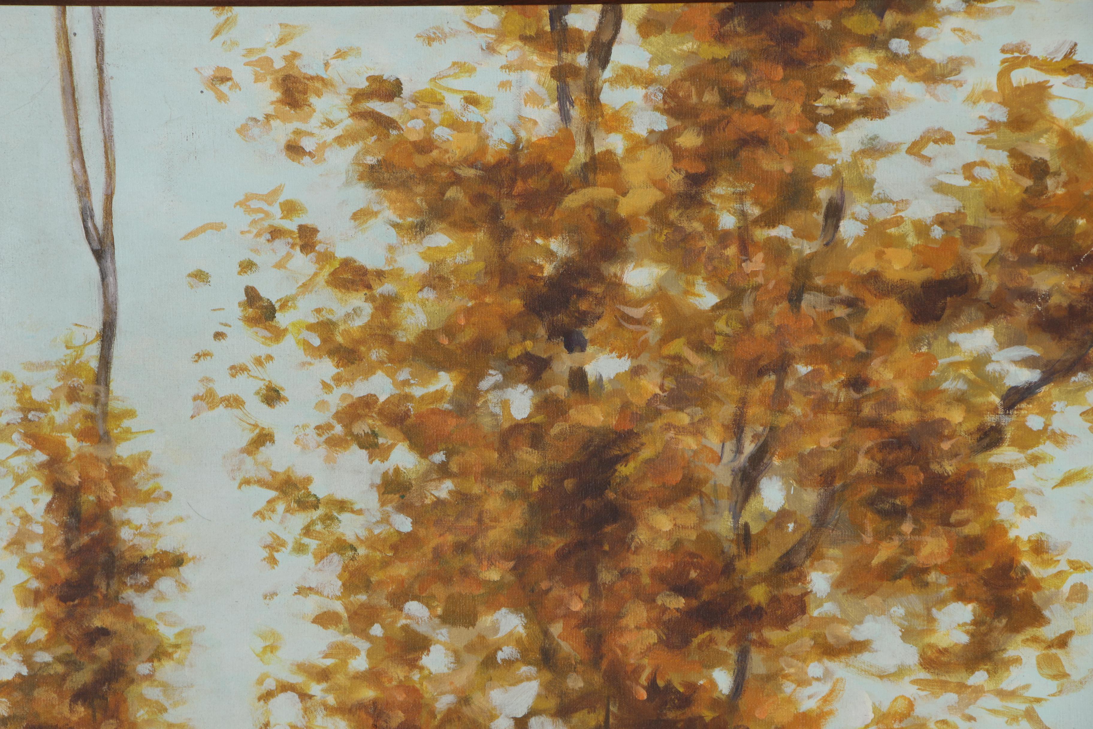 Impressionistic Landscape Oil Painting, Late 20th Century