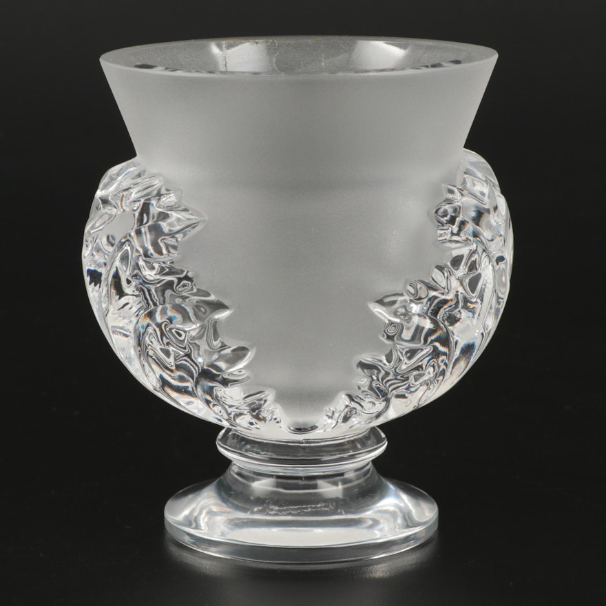 Lalique "Saint Cloud" Frosted and Clear Crystal Vase