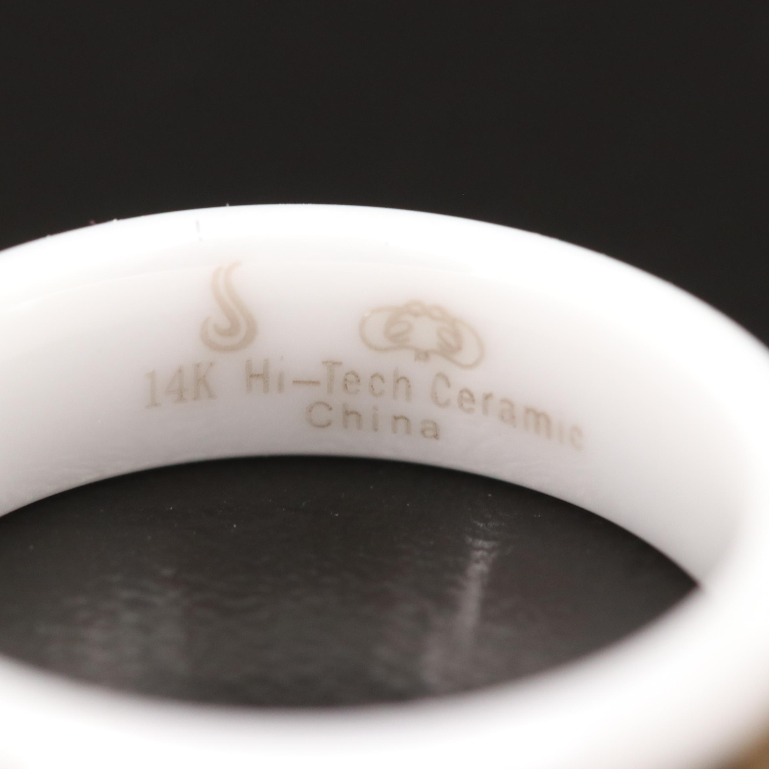 Ceramic Band with 14K Gold Center Inlay