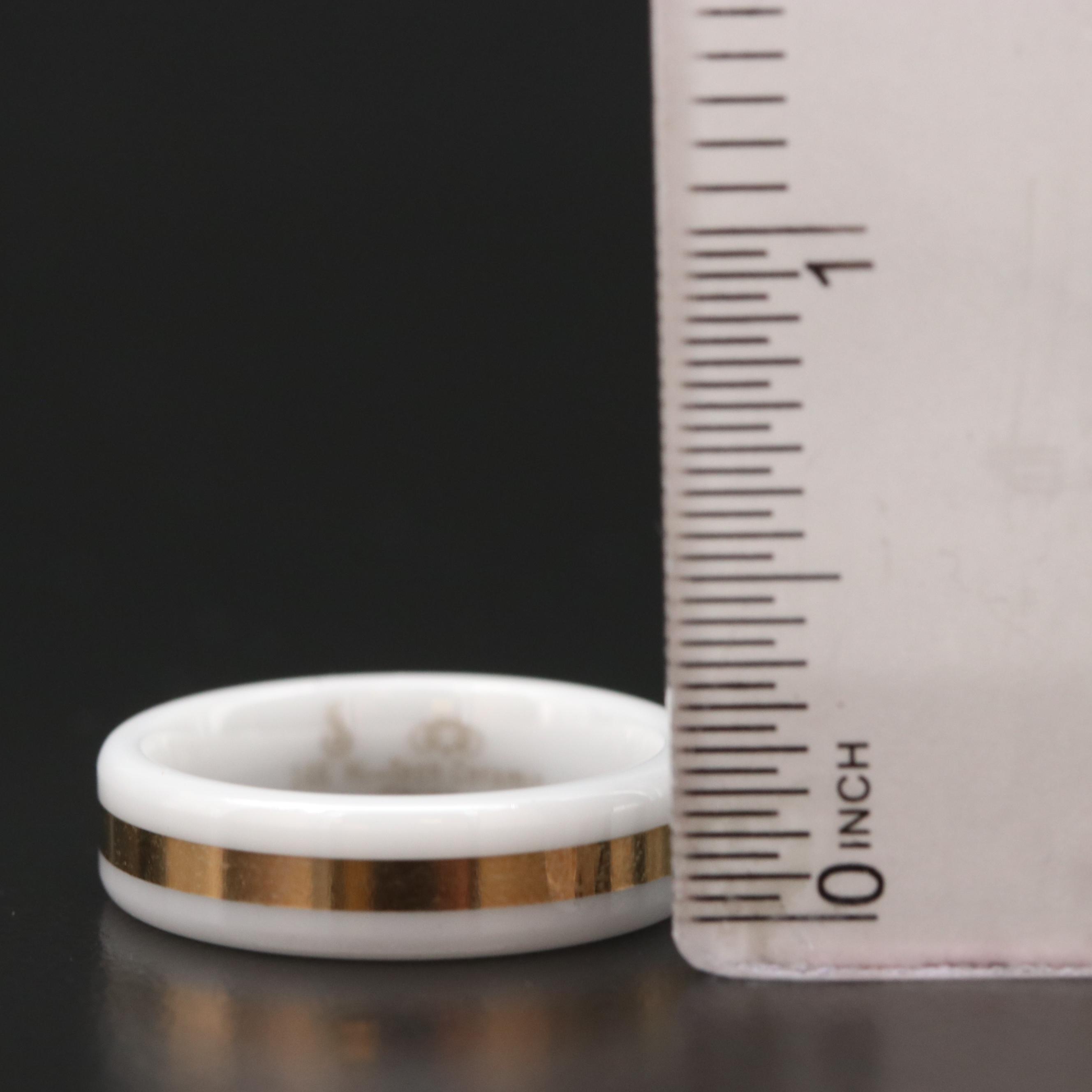 Ceramic Band with 14K Gold Center Inlay