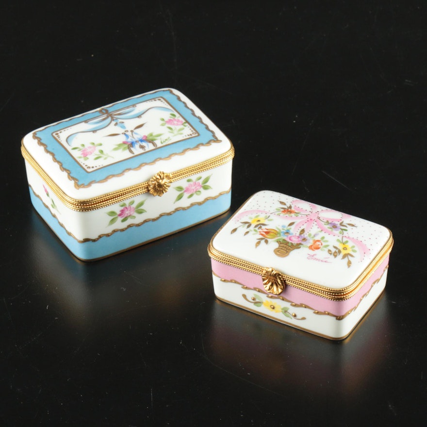 Paris Style Hand-Painted Porcelain Limoges Boxes