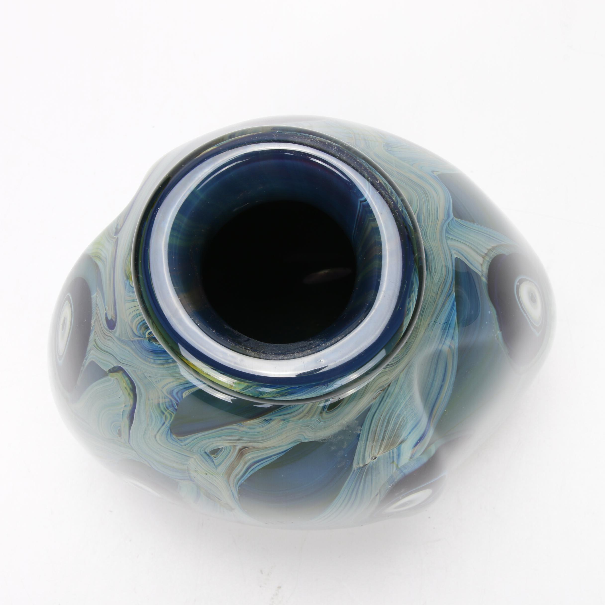 Robert Eickholt Handblown Art Glass Vase, 2005