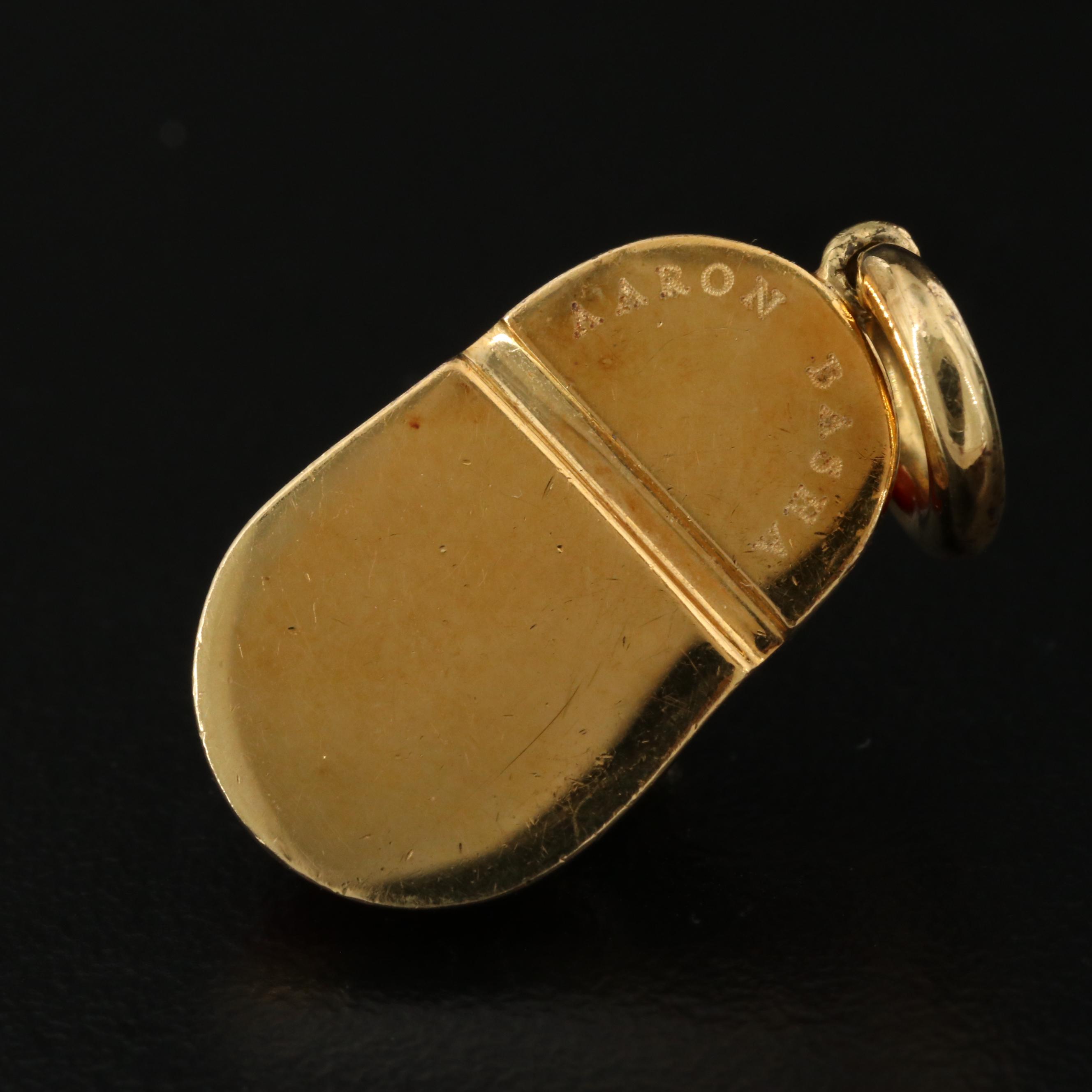 Aaron Basha 18K Diamond Enamel Baby Shoe Charm