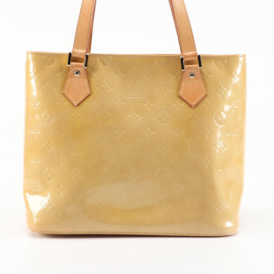 Louis Vuitton Houston Shoulder Bag in Monogram Vernis and Vachetta Leather