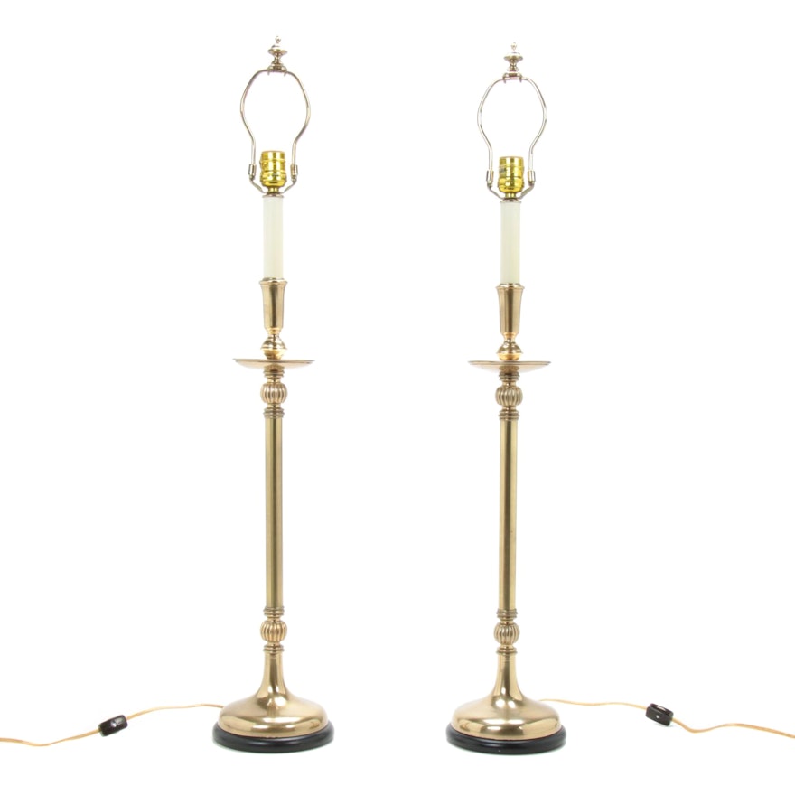 Frederick Cooper Brass Candlestick Lamps