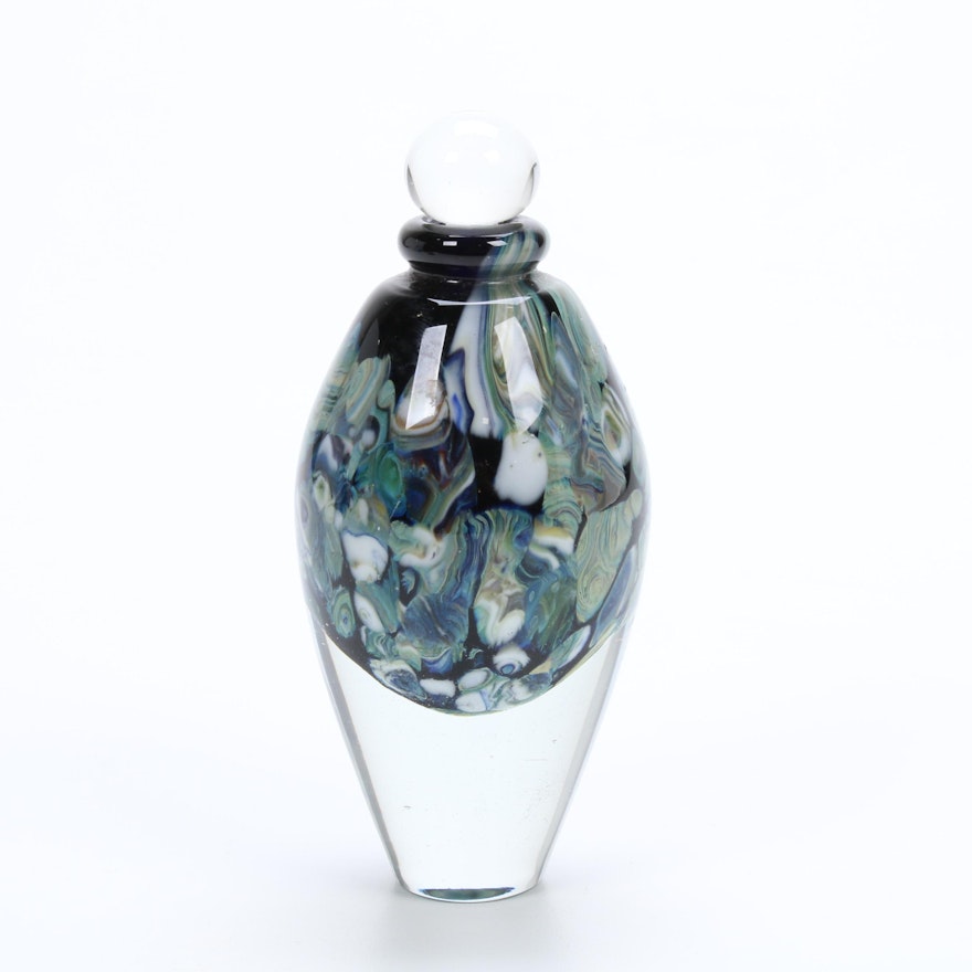 Robert Eickholt Handblown Art Glass Perfume Bottle, 2008