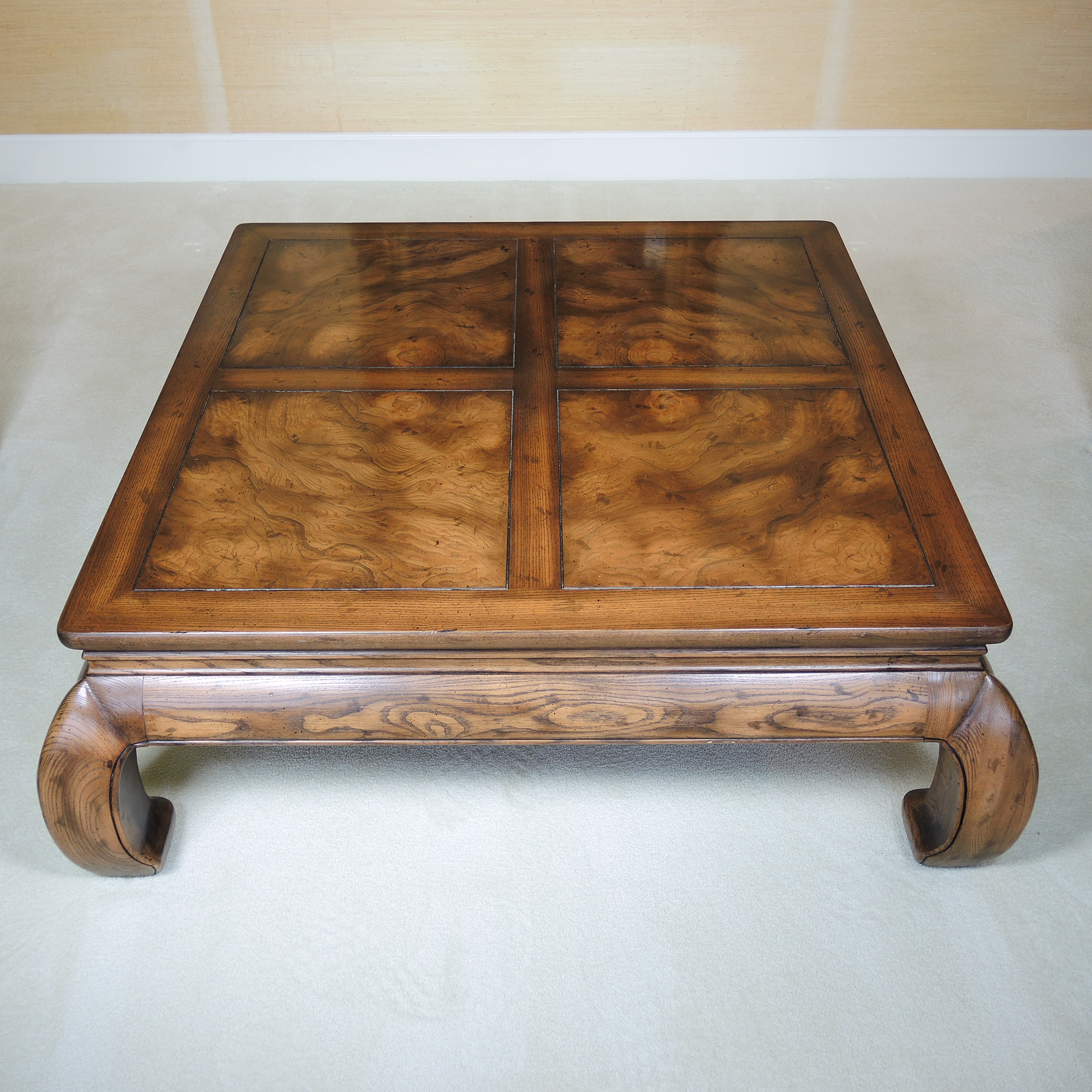 Henredon "Artefacts" Chinese Style Burlwood Coffee Table