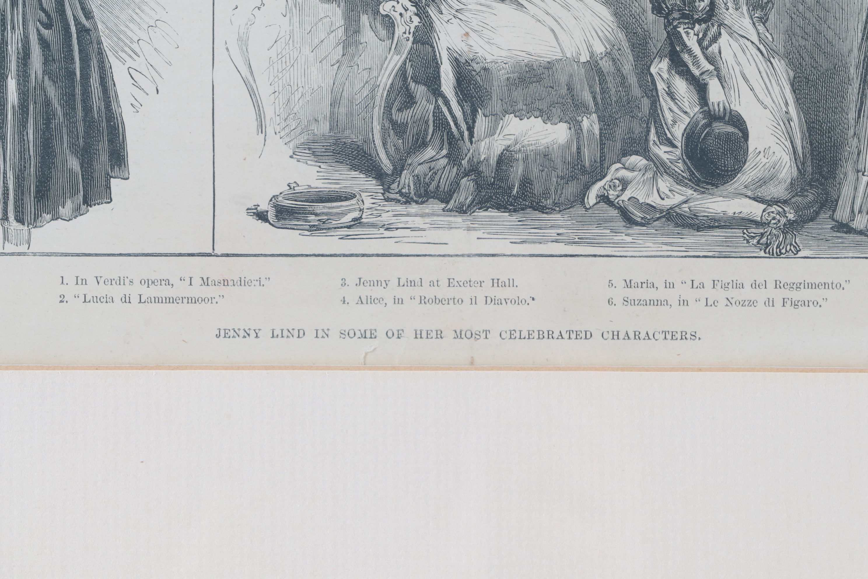 Framed "London News" Articles on Swedish Opera Singer Jenny Lind, 19th Century