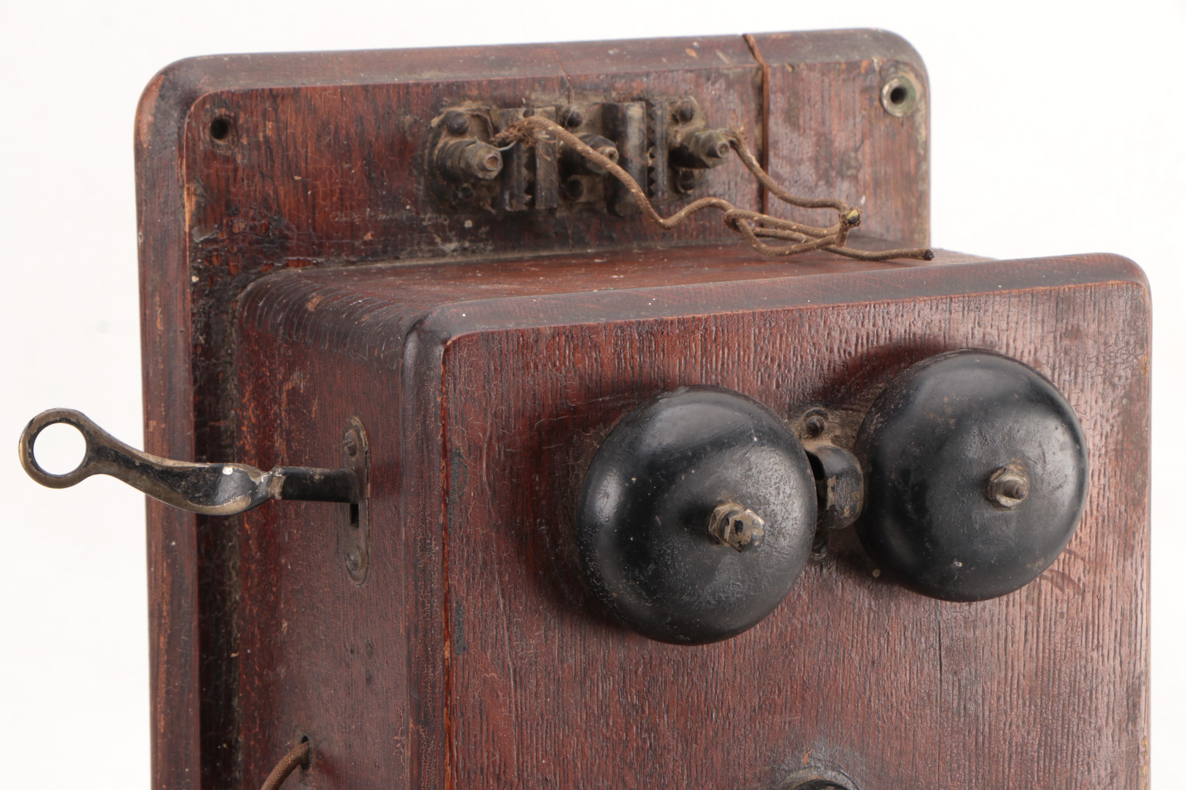 Stromberg-Carlson Oak Hand-Crank Wall Telephone, Late 19th- Early 20th Century