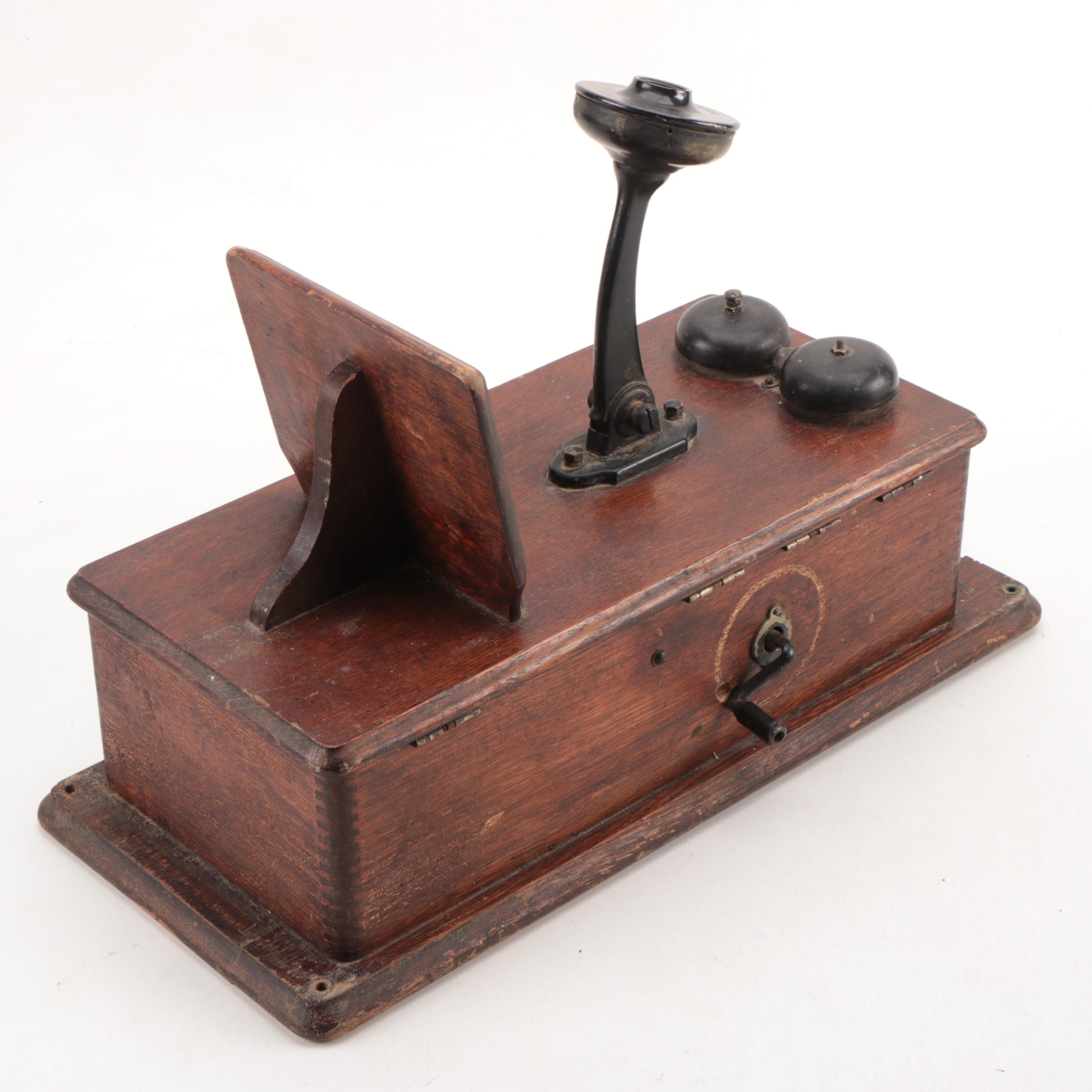 Stromberg-Carlson Oak Hand-Crank Wall Telephone, Late 19th- Early 20th Century