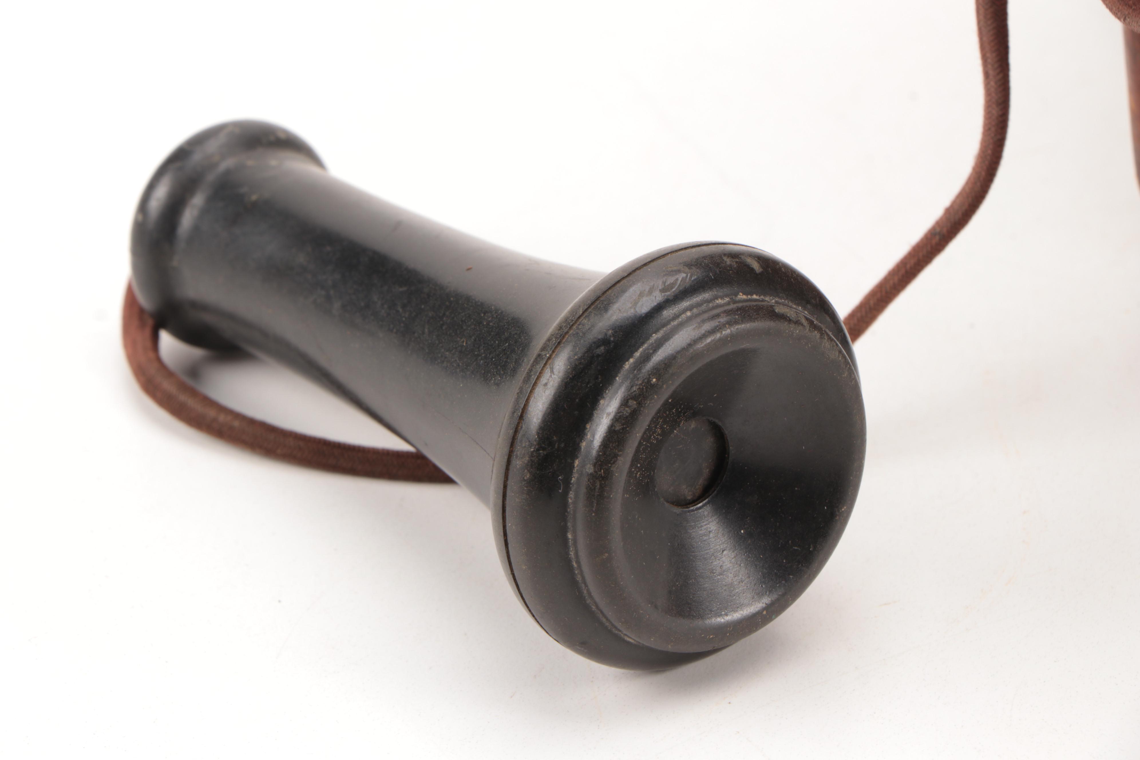 Kellogg Hand-Crank Oak Wall Mount Telephone with Receiver, Early 20th-Century