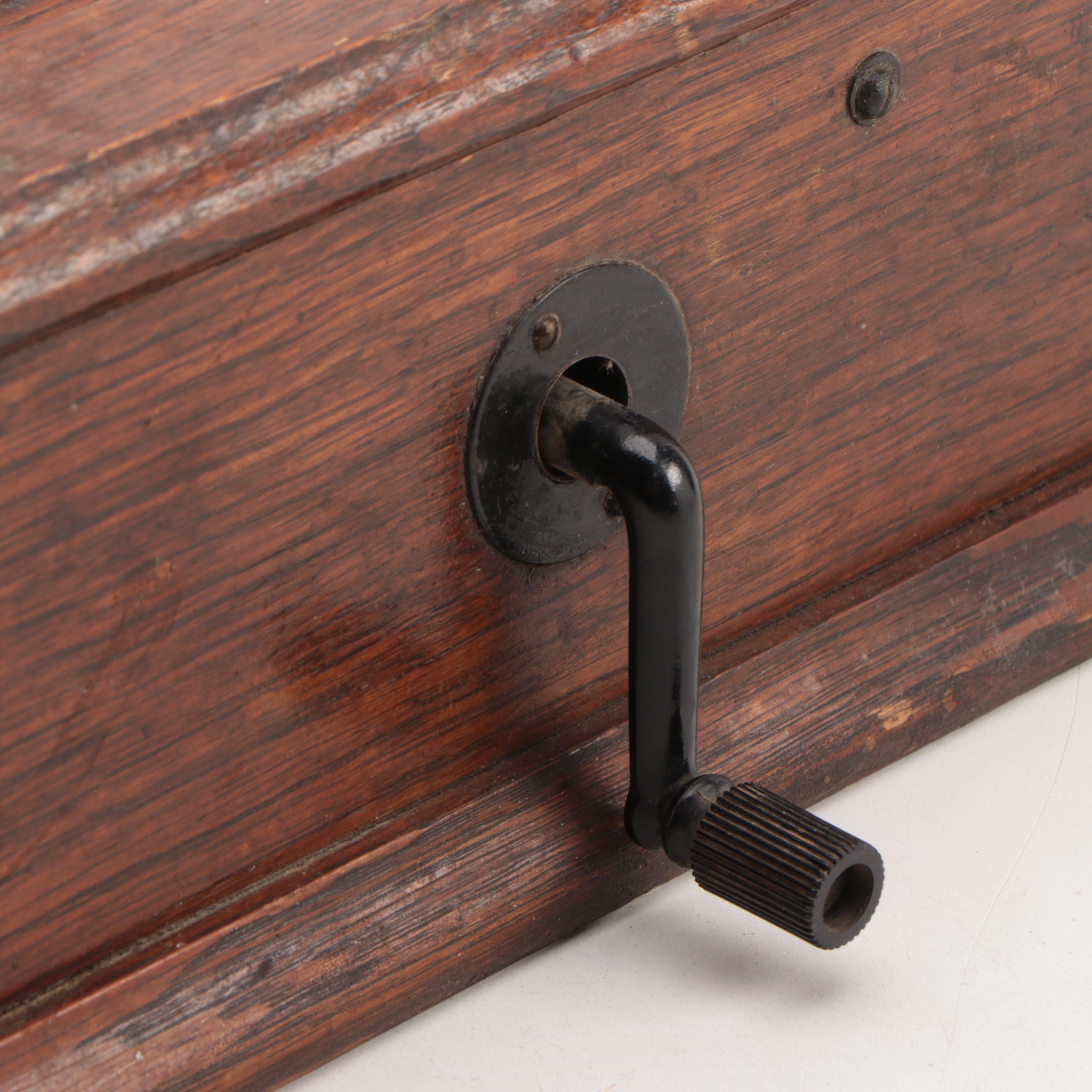 Kellogg Hand-Crank Oak Wall Mount Telephone with Receiver, Early 20th-Century
