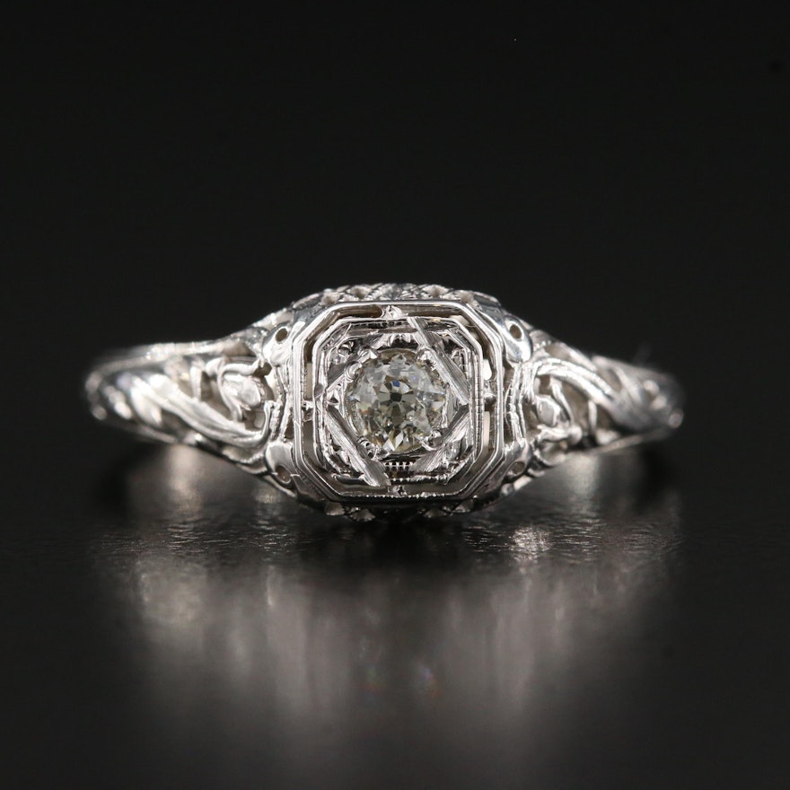 Edwardian 18K Diamond Ring