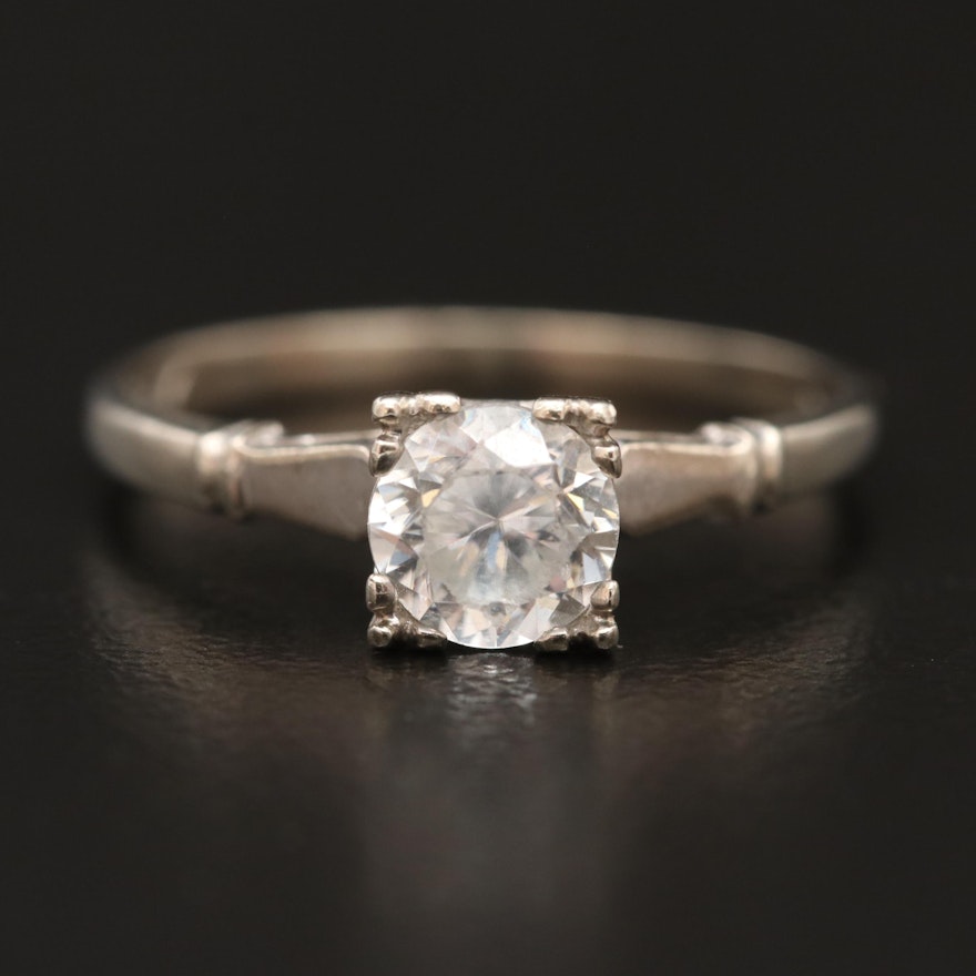 Vintage 10K Zircon Solitaire Ring