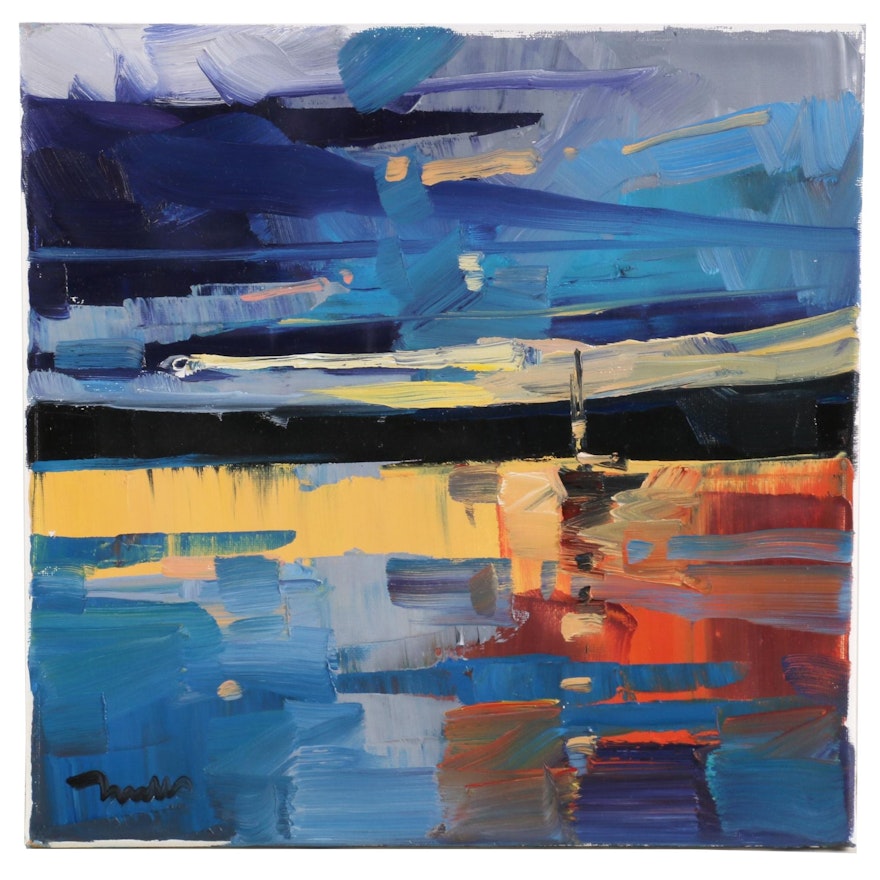 Jose Trujillo Oil Painting "As the Sun Sets", 2020
