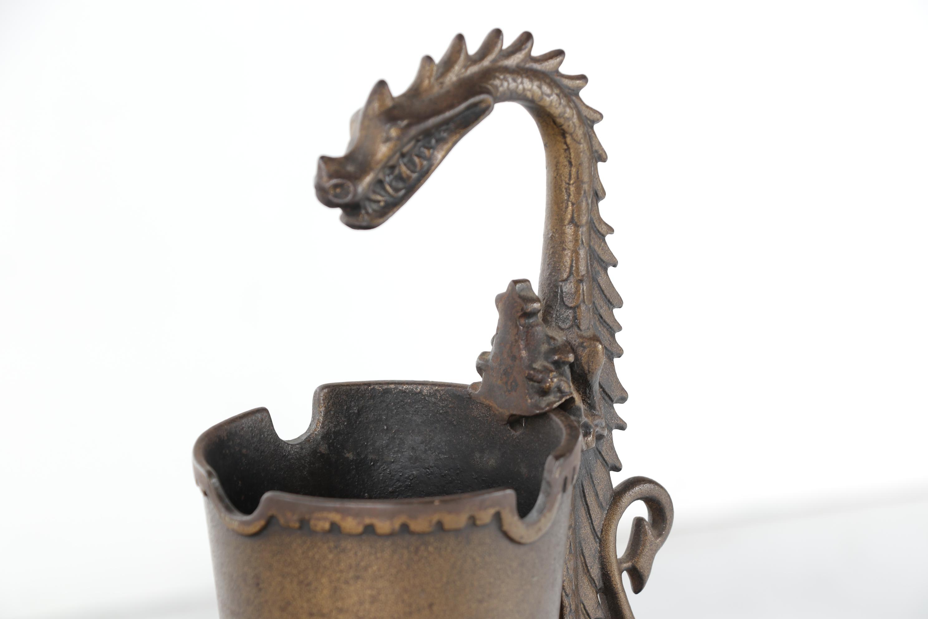 Scroll Art Mfg. Co. Cast Iron Dragon Smoking Stand, circa 1920