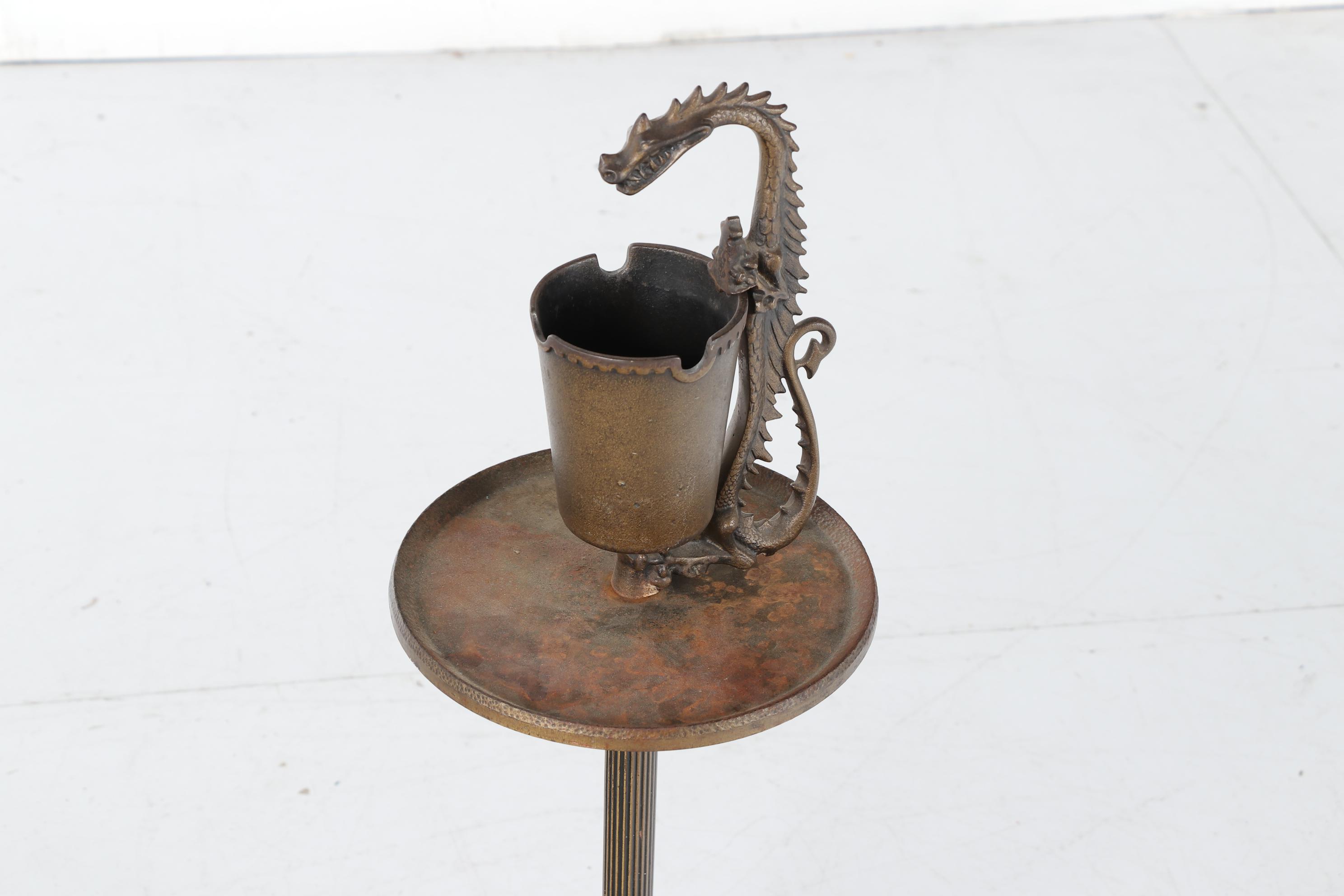 Scroll Art Mfg. Co. Cast Iron Dragon Smoking Stand, circa 1920