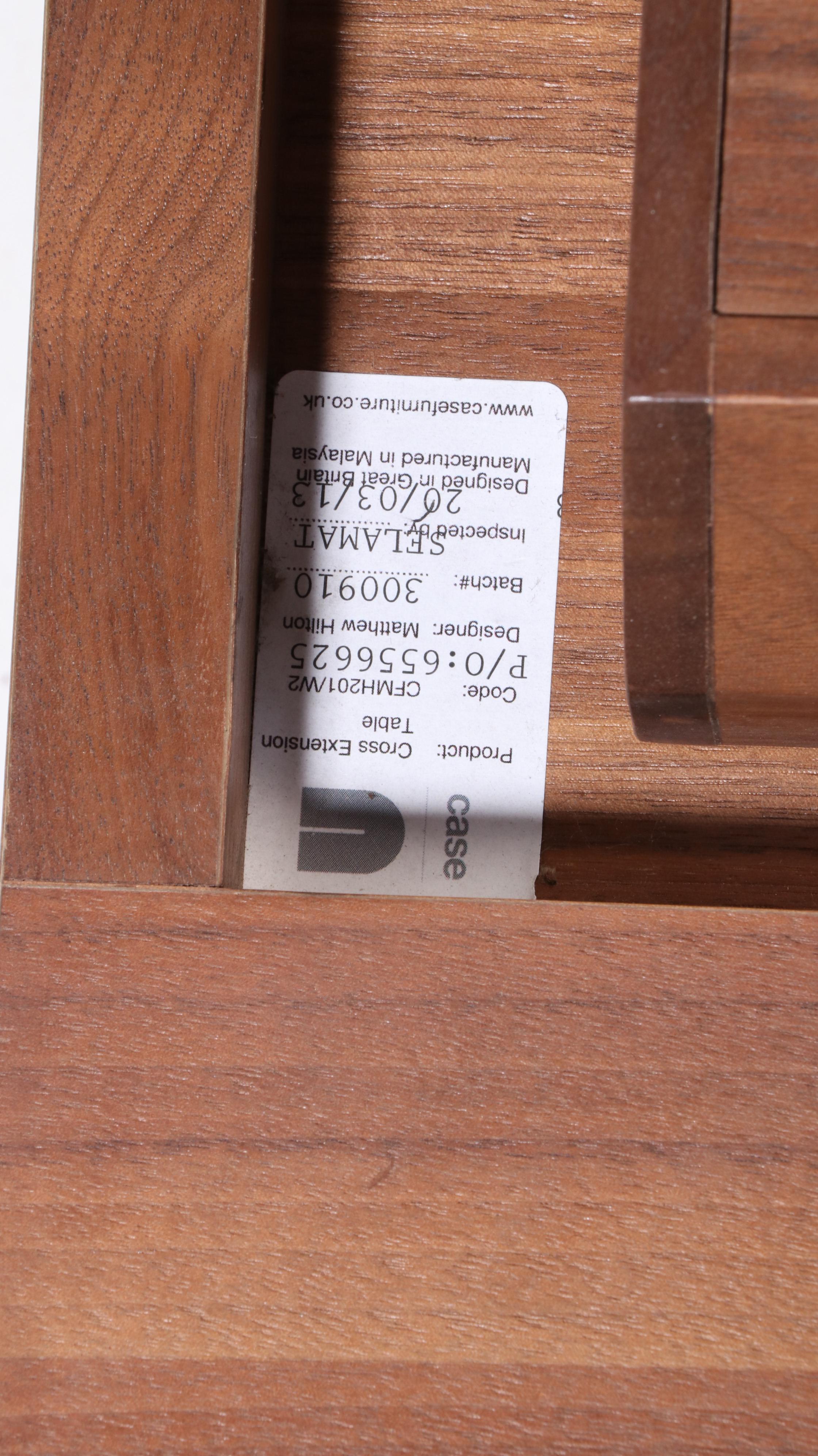 Matthew Hilton for Case Modernist Style Walnut "Cross Extension" Dining Table