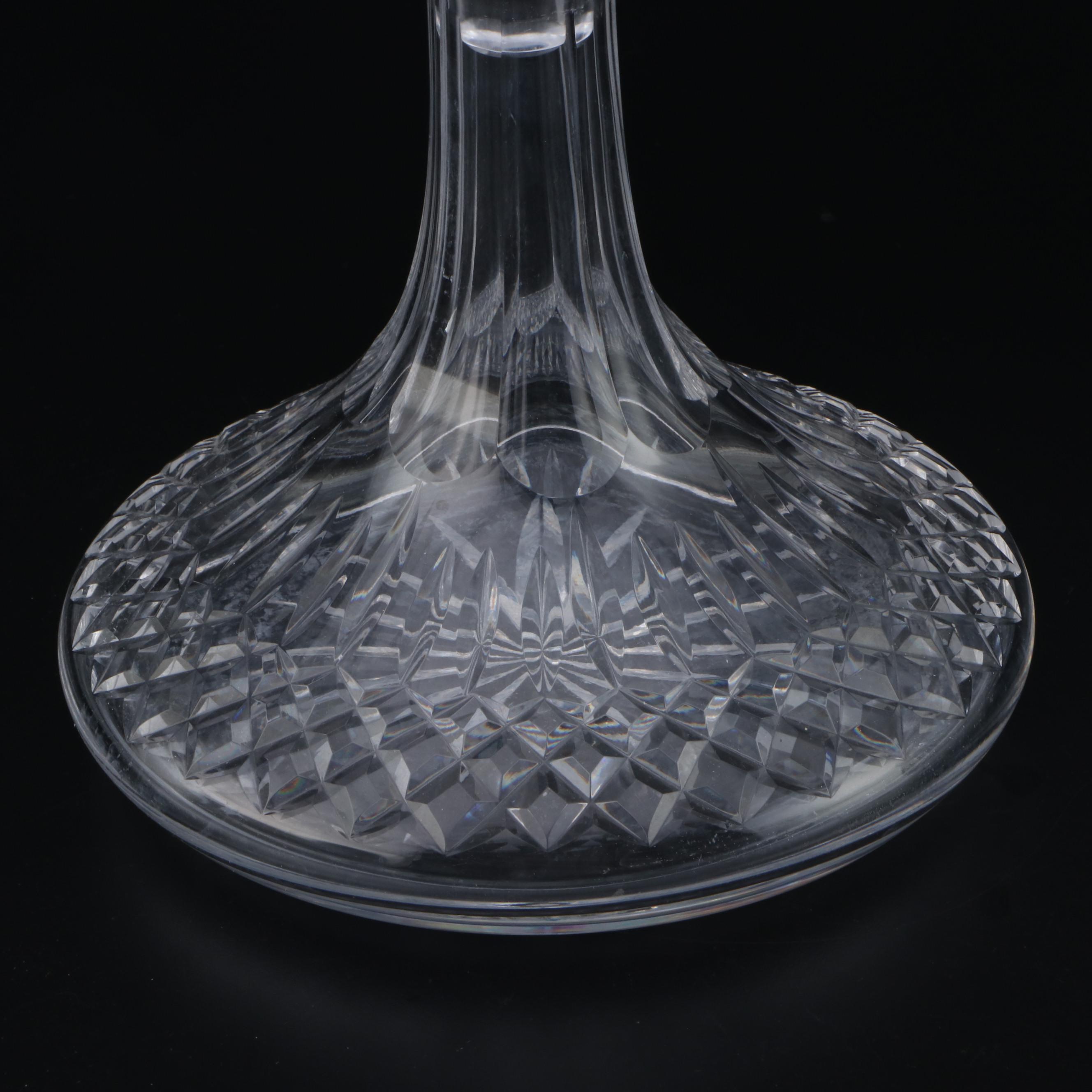 Waterford Crystal "Lismore" Ships Decanter and Brandy Glasses