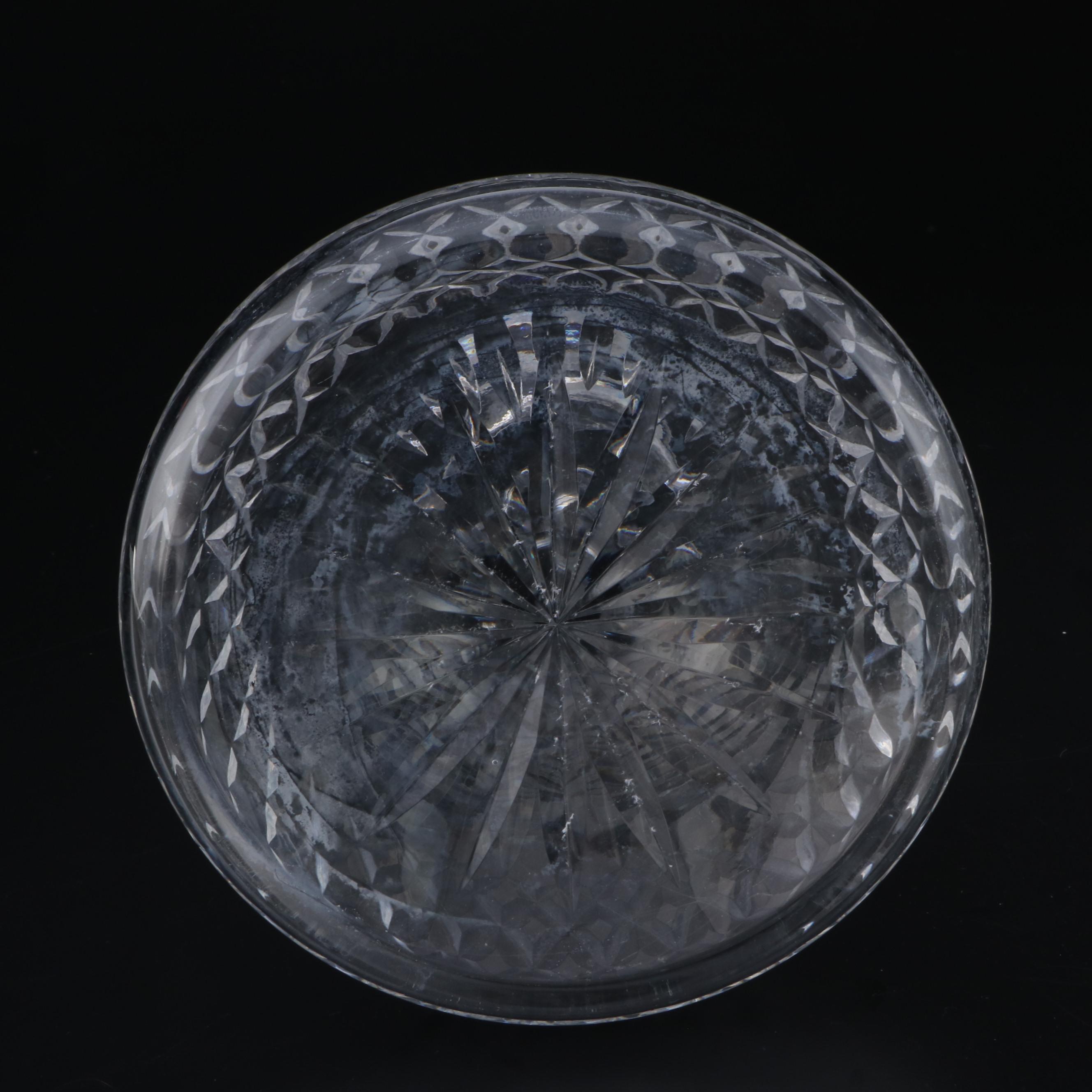 Waterford Crystal "Lismore" Ships Decanter and Brandy Glasses