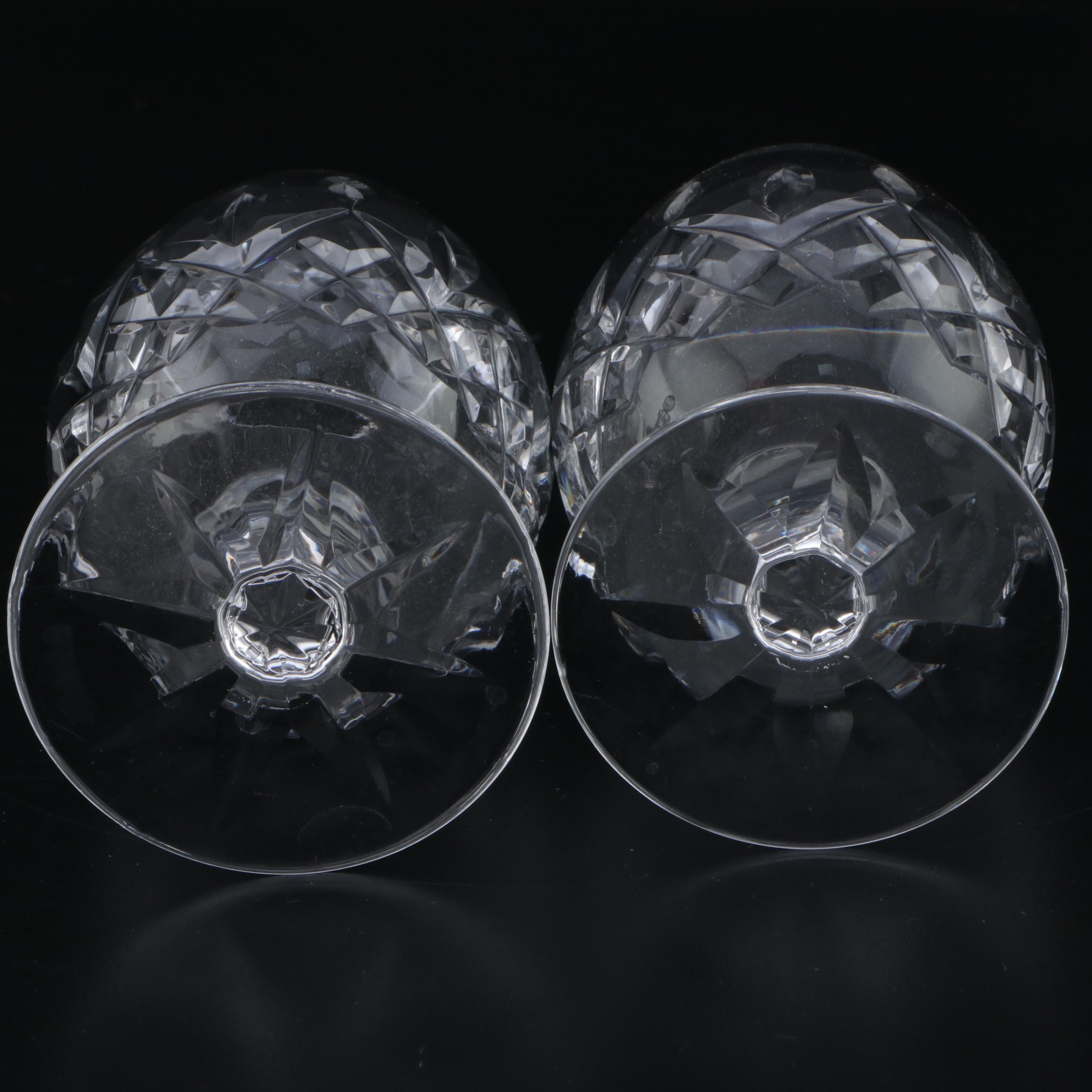 Waterford Crystal "Lismore" Ships Decanter and Brandy Glasses