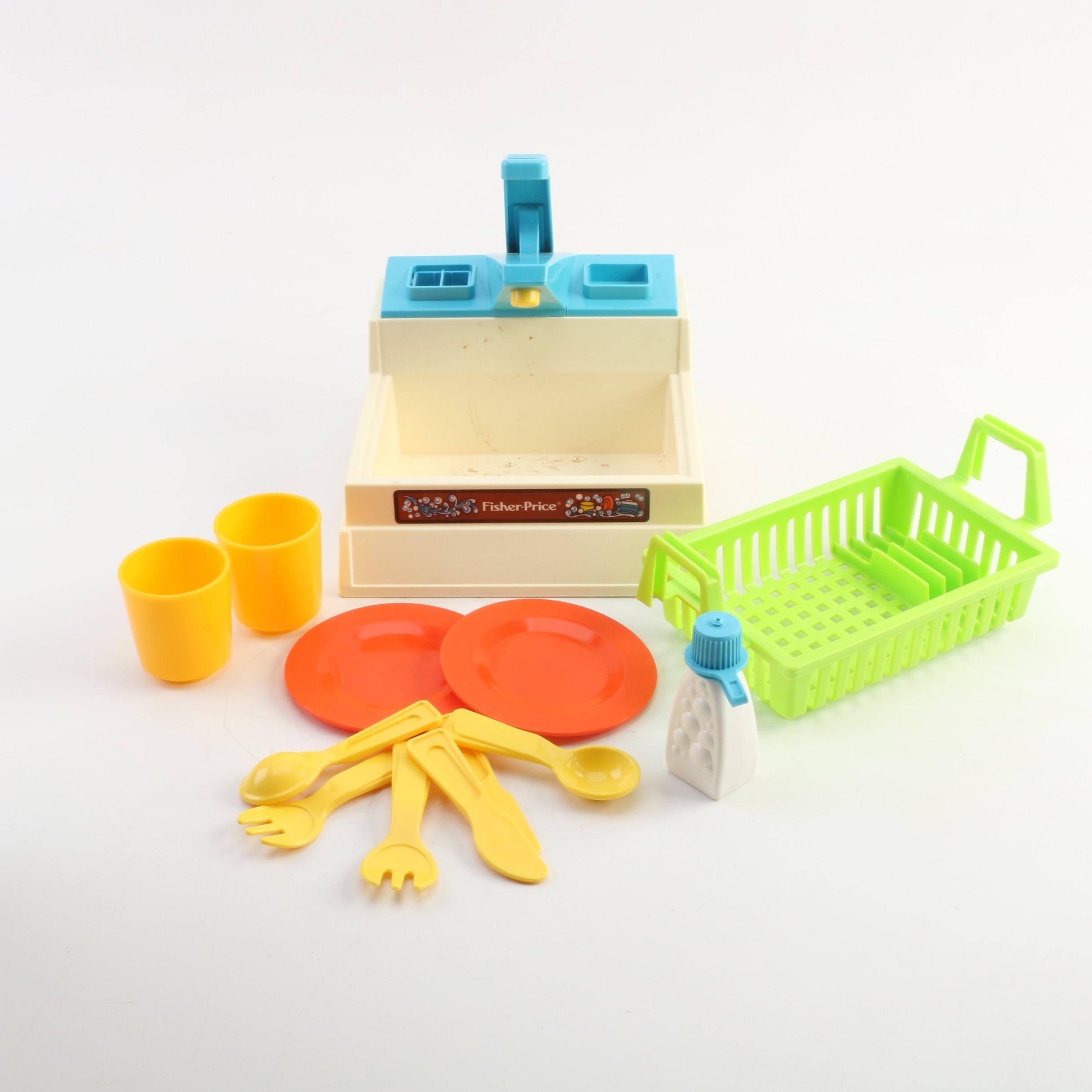 Fisher-Price "Play Family Circus Train," and "Sink Set" in Original Packaging