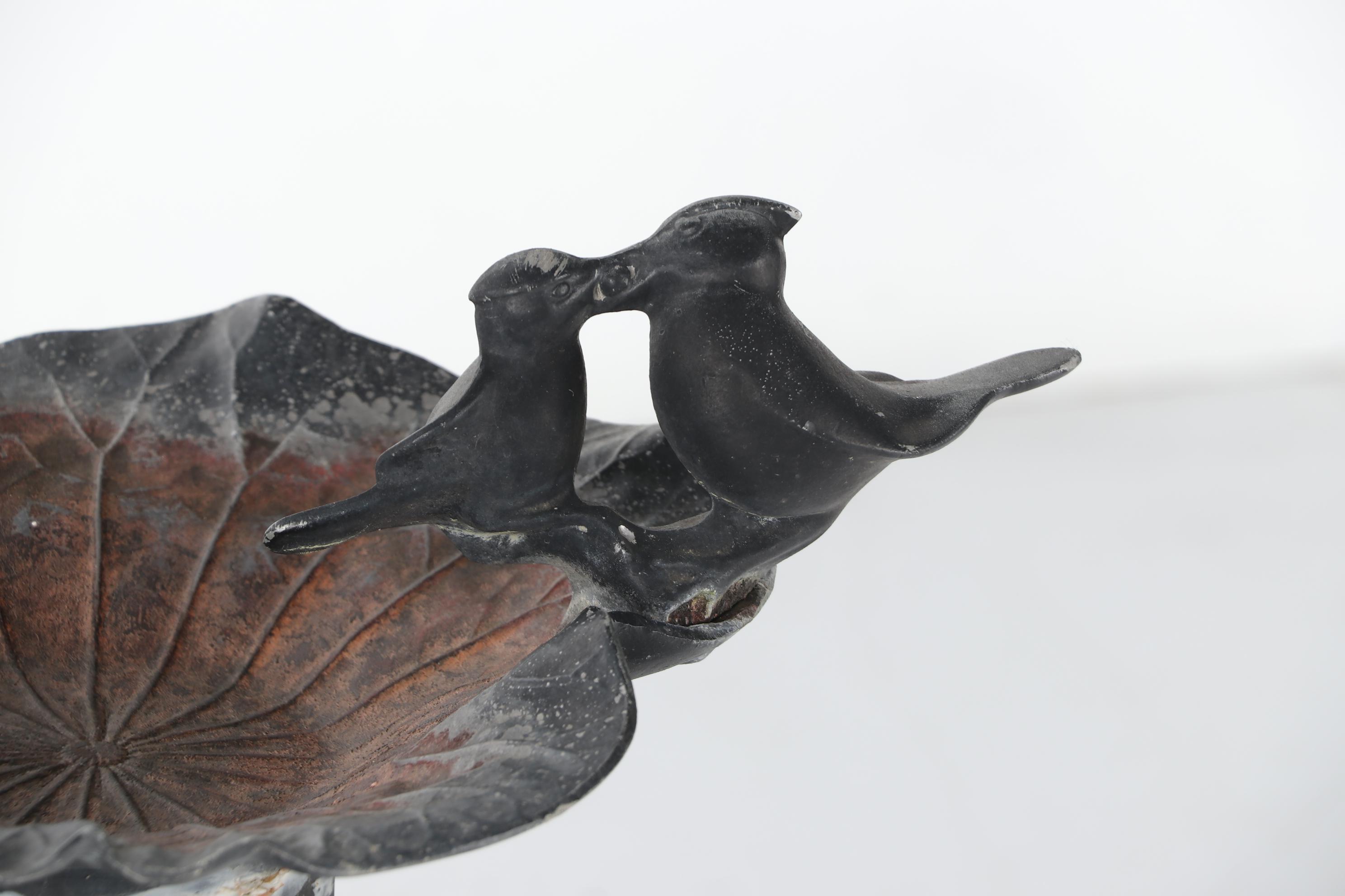 Virginia Metalcrafters Cast Metal Lotus Leaf  Birdbath