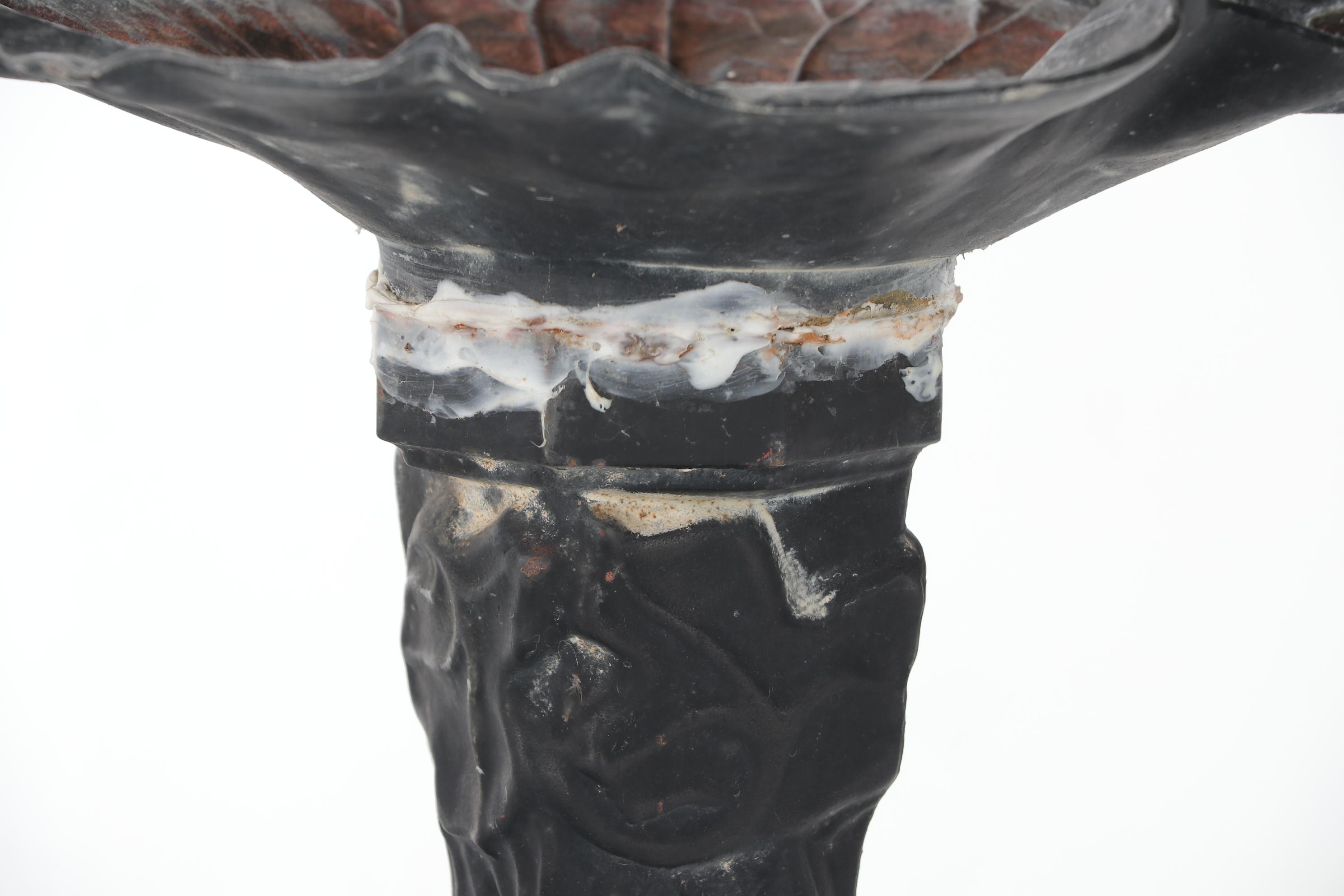 Virginia Metalcrafters Cast Metal Lotus Leaf  Birdbath