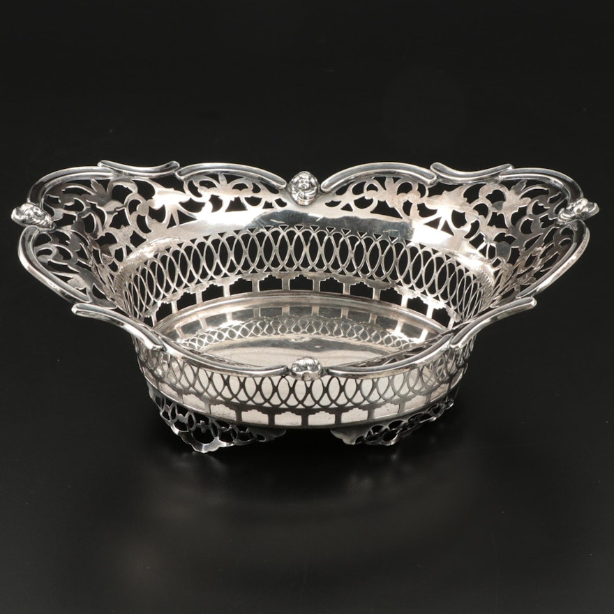 Martin, Hall & Co. Openwork Sterling Silver Bonbon Basket, 1903