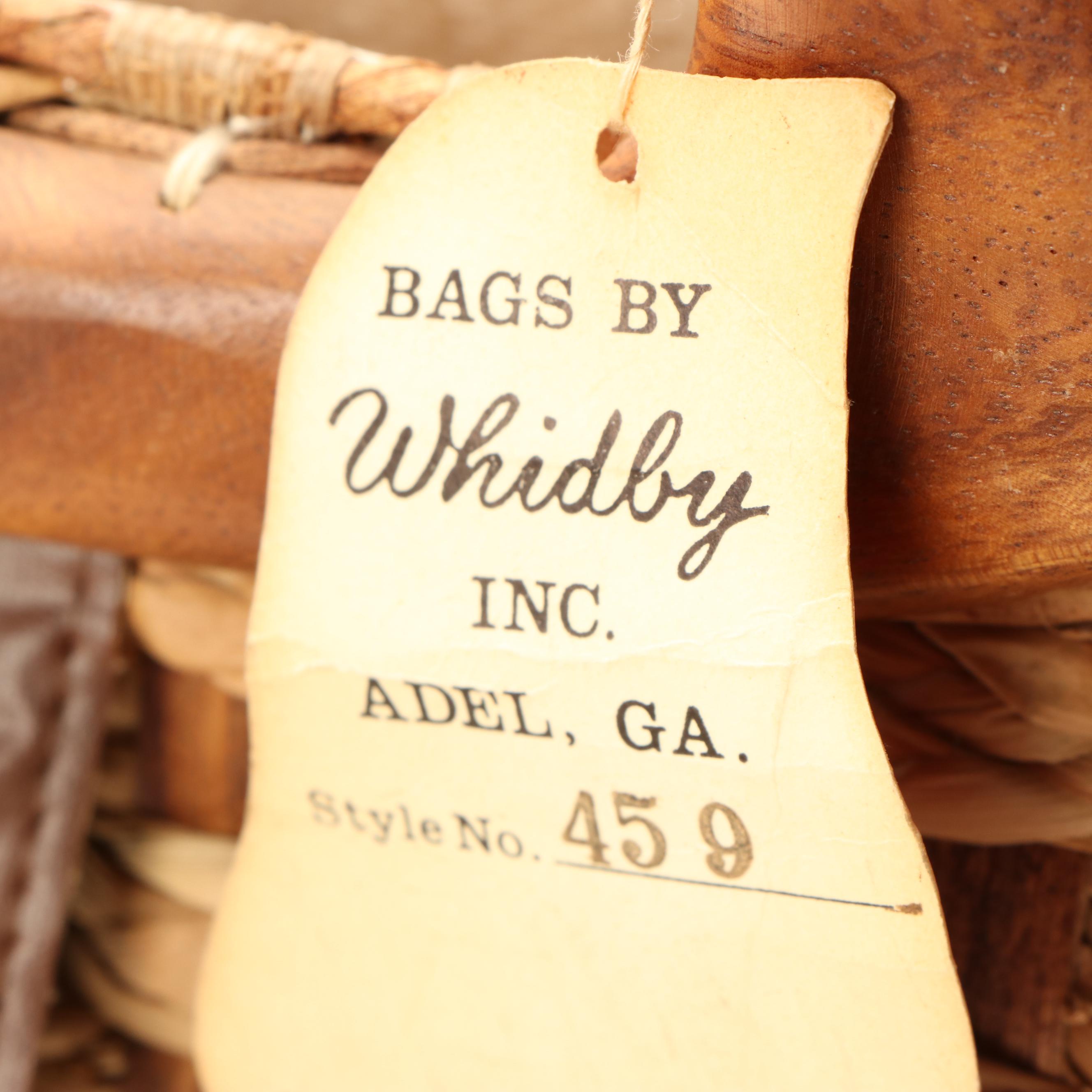 Whidby Bags Woven Reed and Seagrass Handbag with Dyed Raffia Floral Accents