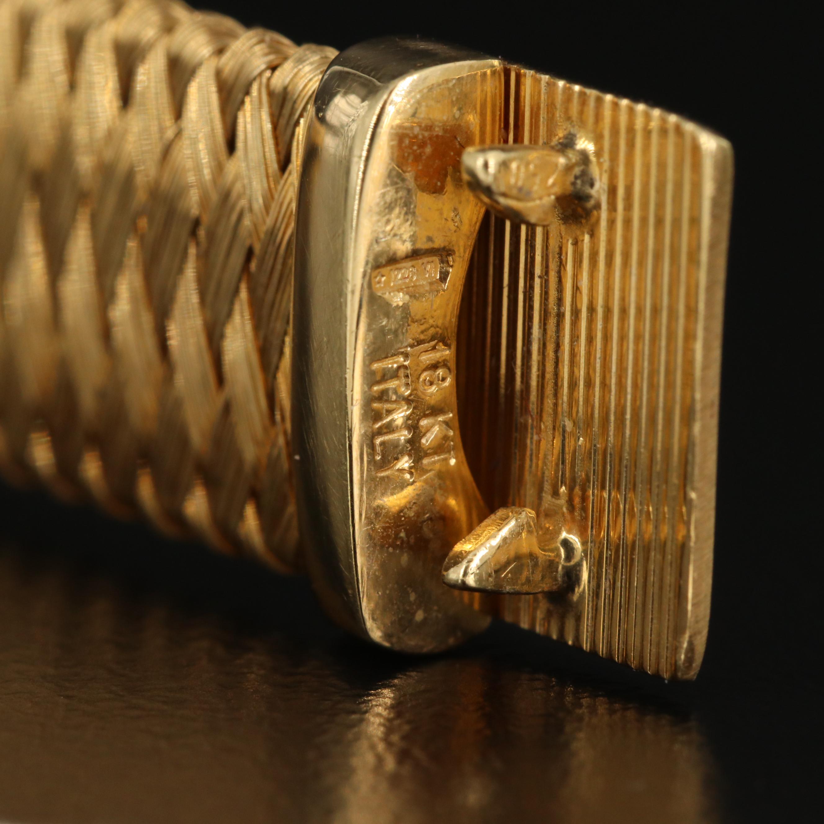 Roberto Coin "Silk Weave" 18K Bracelet with Diamond Accents