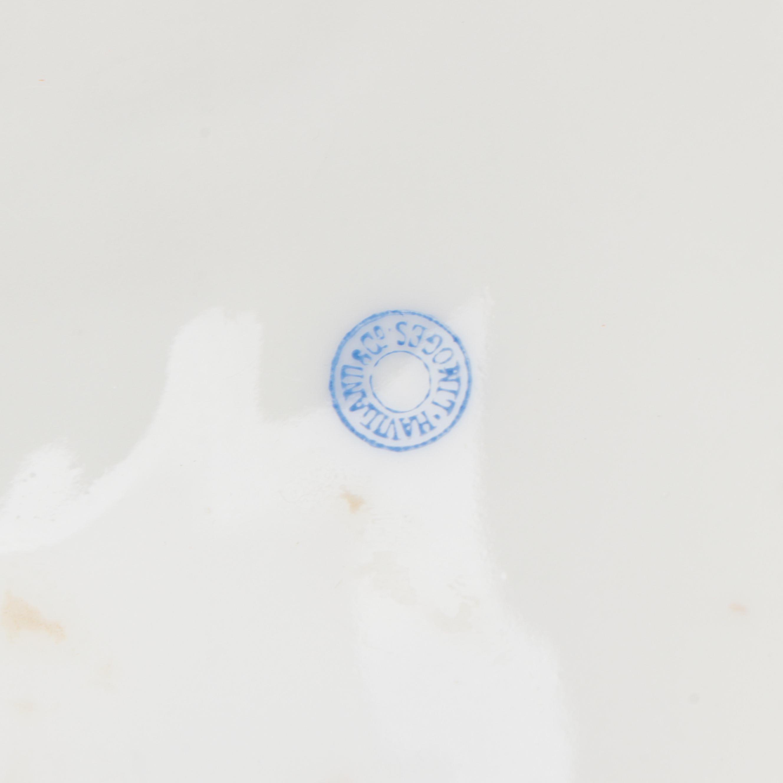 Limoges Gilt Porcelain Covered Dishes and Plates with Cleveland China  Platter