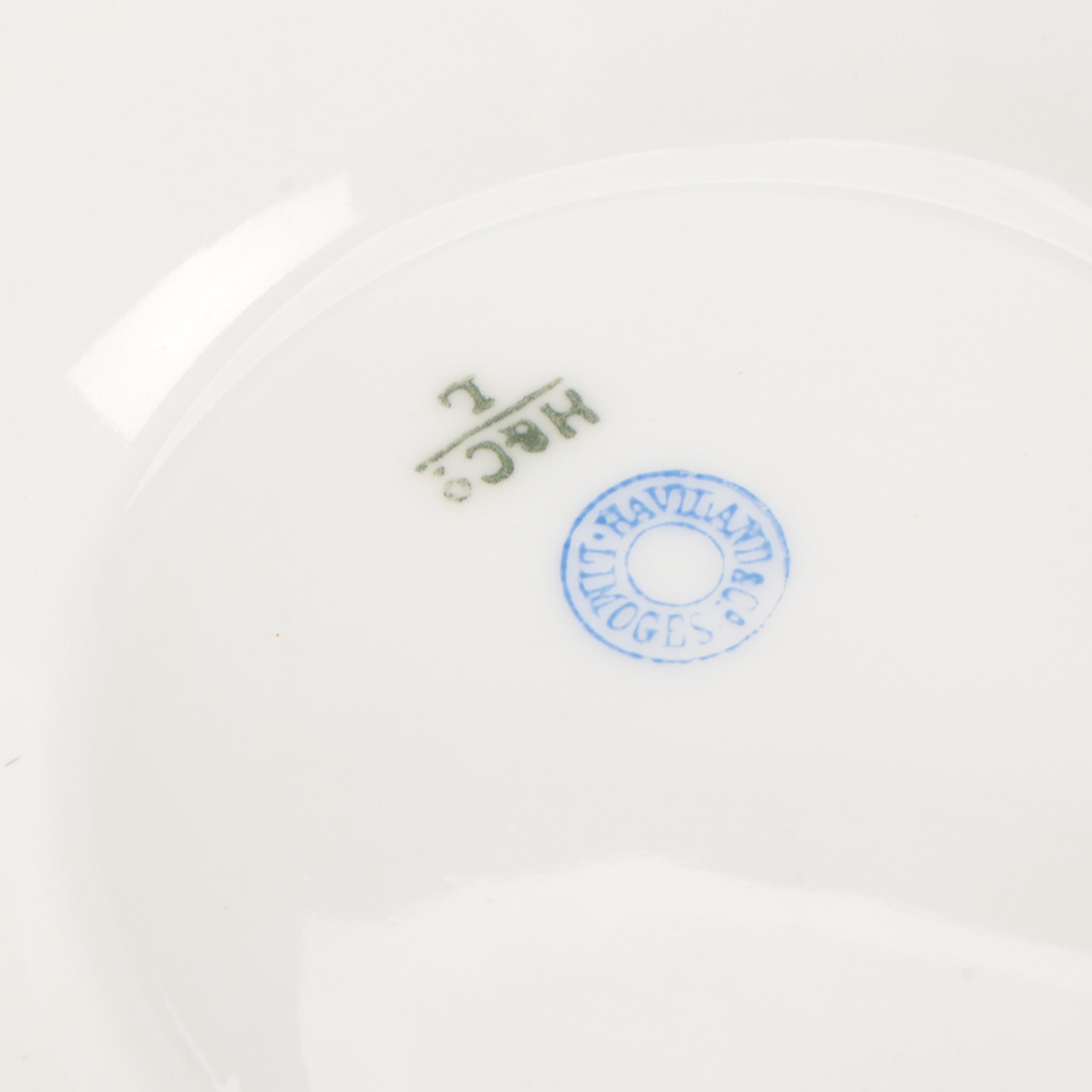 Limoges Gilt Porcelain Covered Dishes and Plates with Cleveland China  Platter