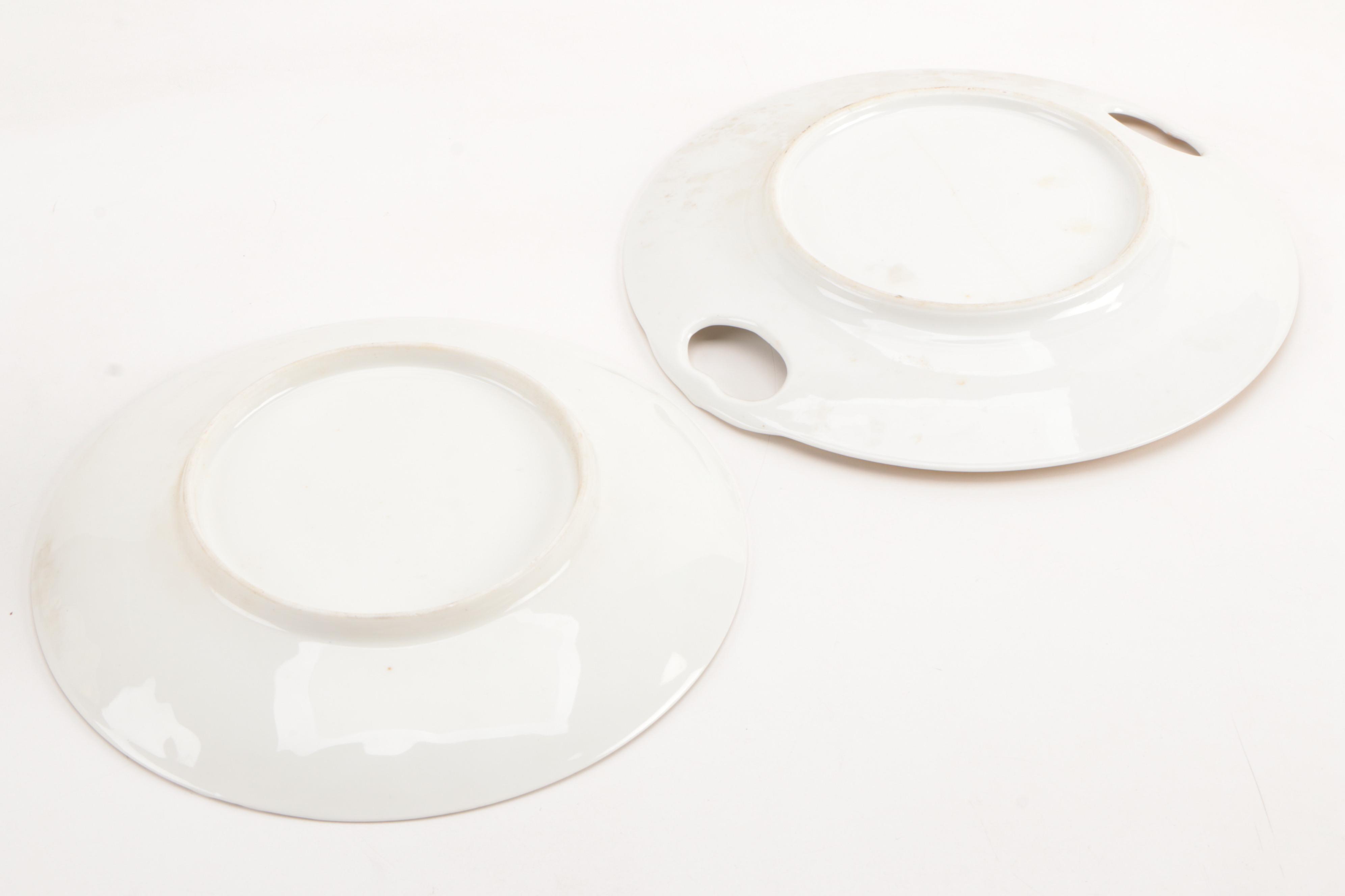 Limoges Gilt Porcelain Covered Dishes and Plates with Cleveland China  Platter