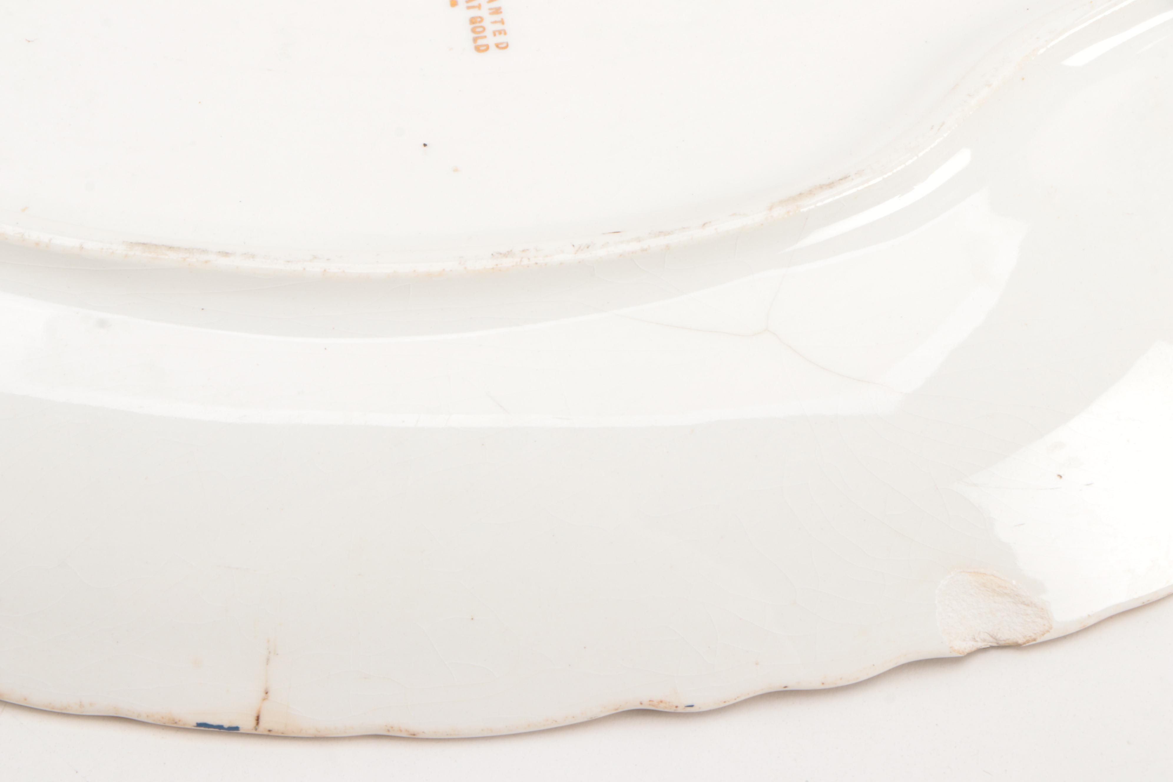 Limoges Gilt Porcelain Covered Dishes and Plates with Cleveland China  Platter