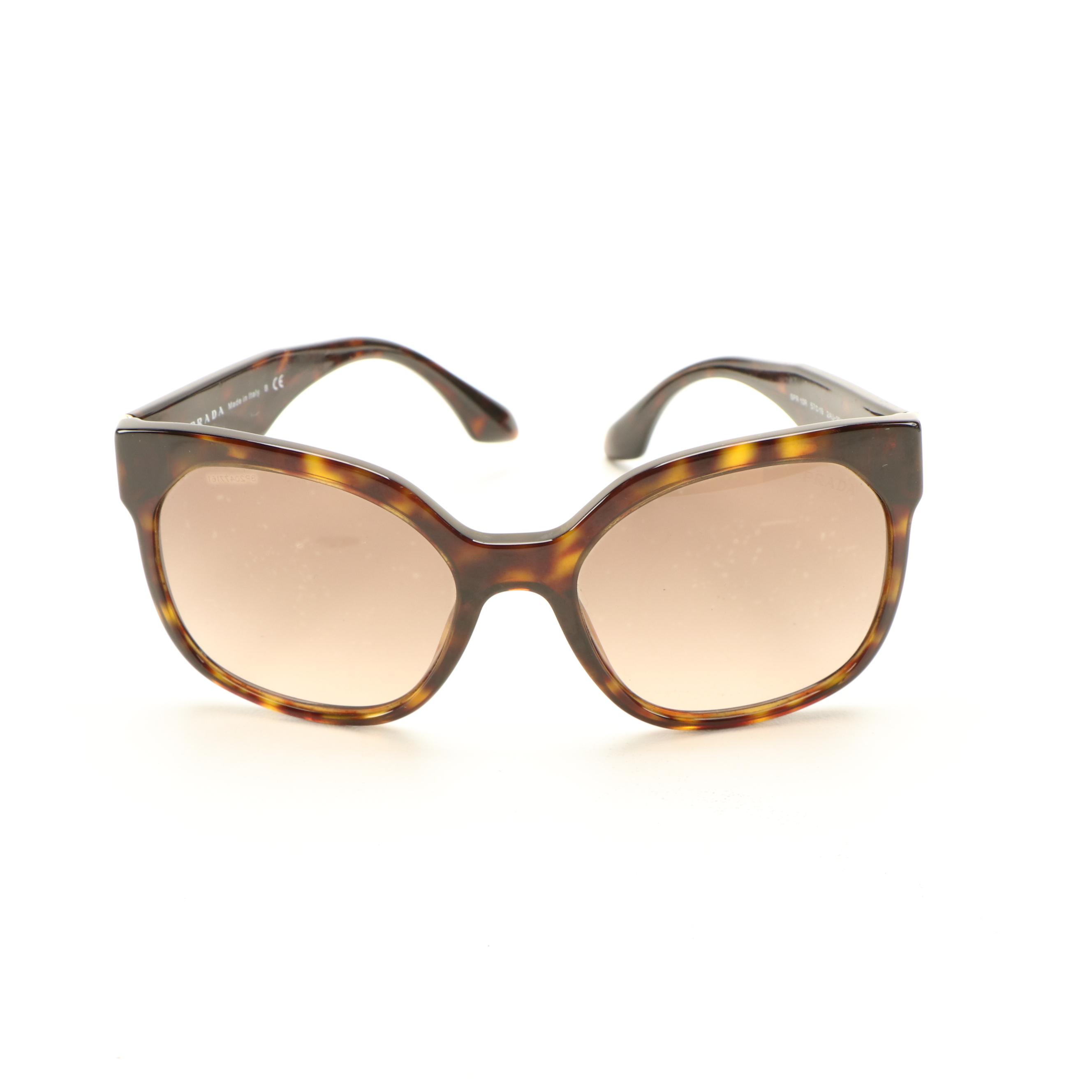 Prada Modified Cat Eye Sunglasses in Tortoise Shell with Case