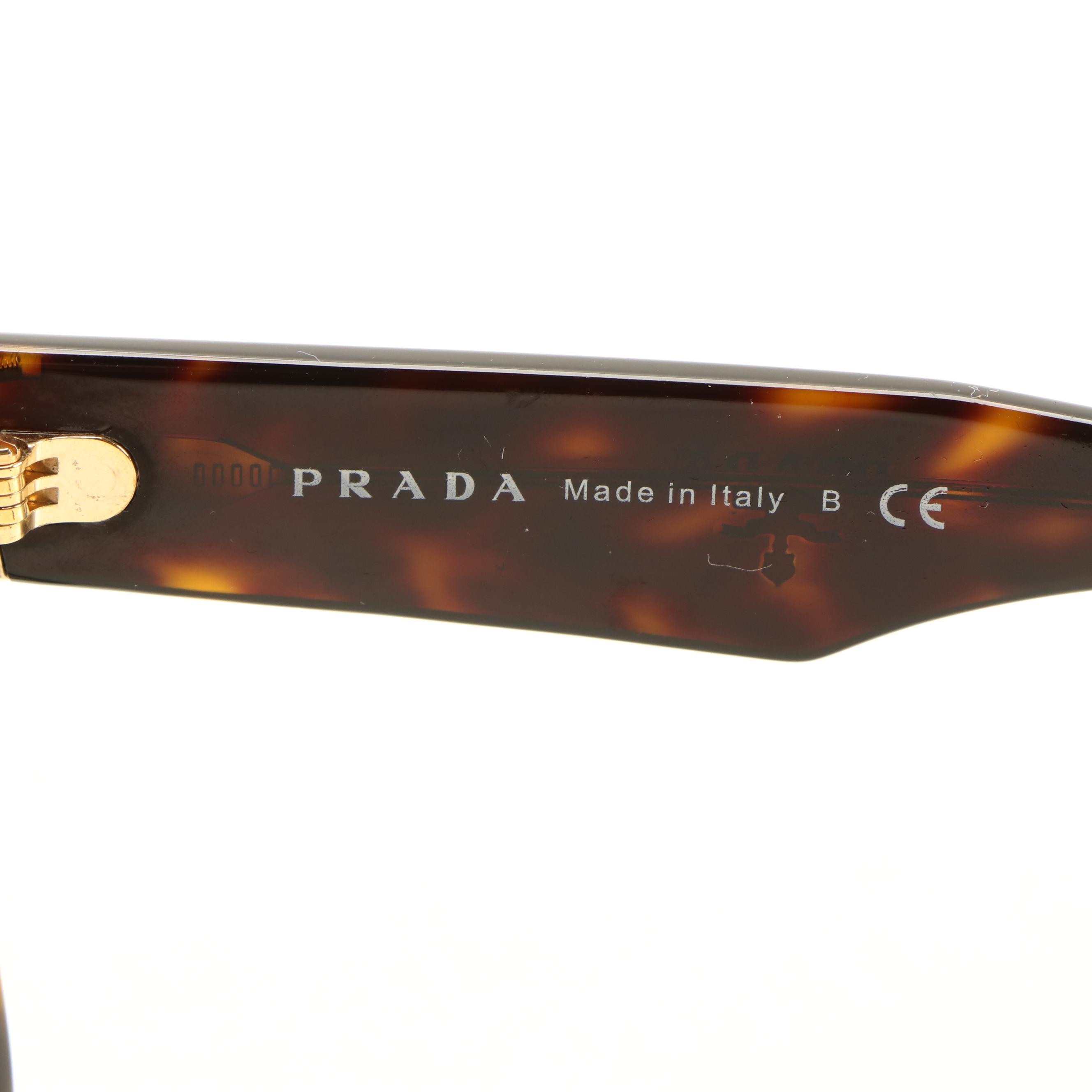 Prada Modified Cat Eye Sunglasses in Tortoise Shell with Case