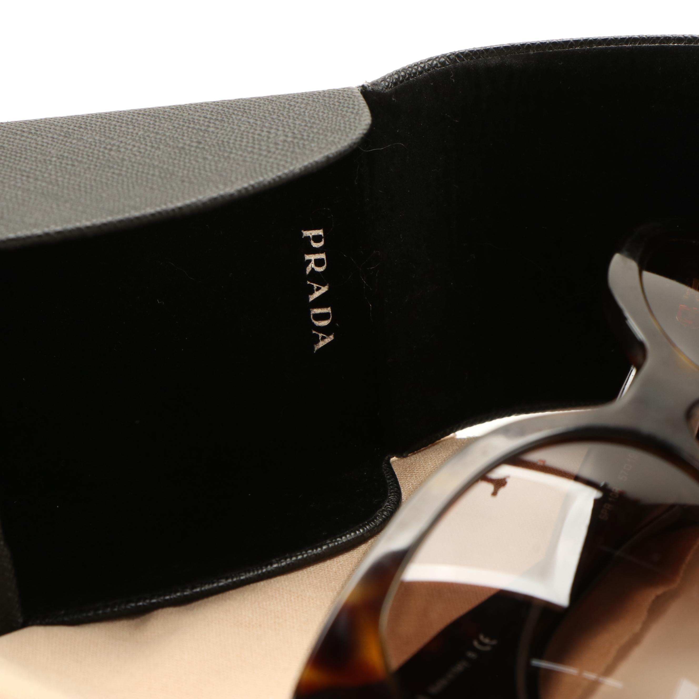 Prada Modified Cat Eye Sunglasses in Tortoise Shell with Case