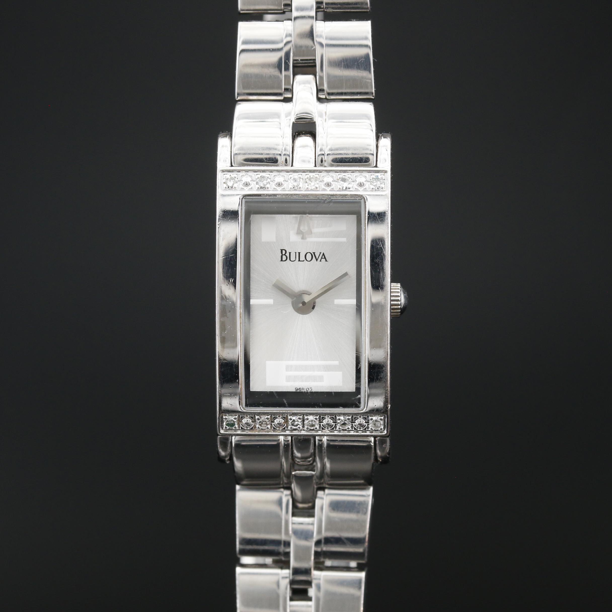 Bulova Tank Style Diamond Quartz Watch