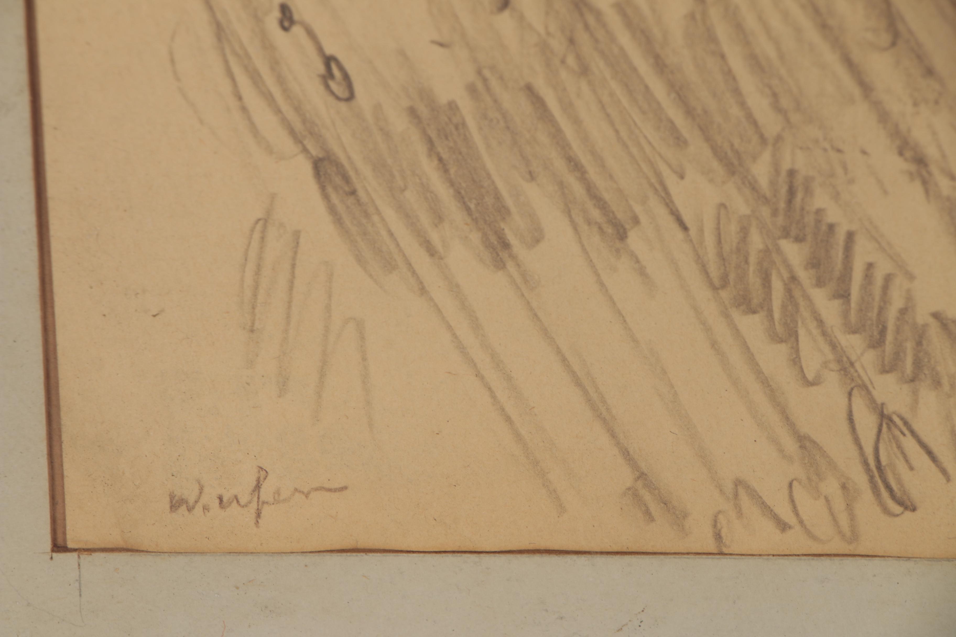 Black Pencil Drawing After Paul Kane "Cree Chief 'Man Who Gives the War-Whoop' "