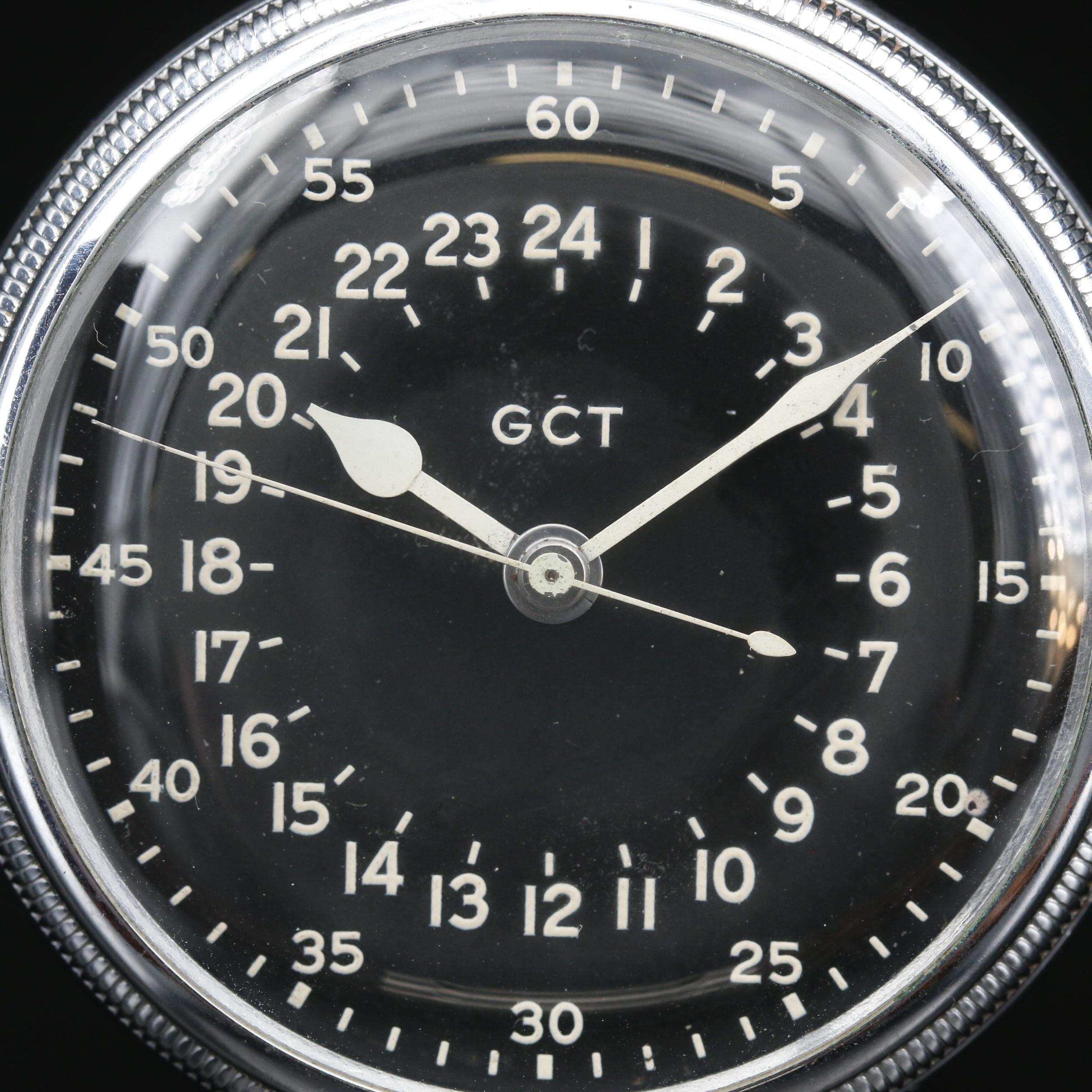 WW II Elgin "AN-5740 Navigational" GCT Pocket Watch with Leather Fob