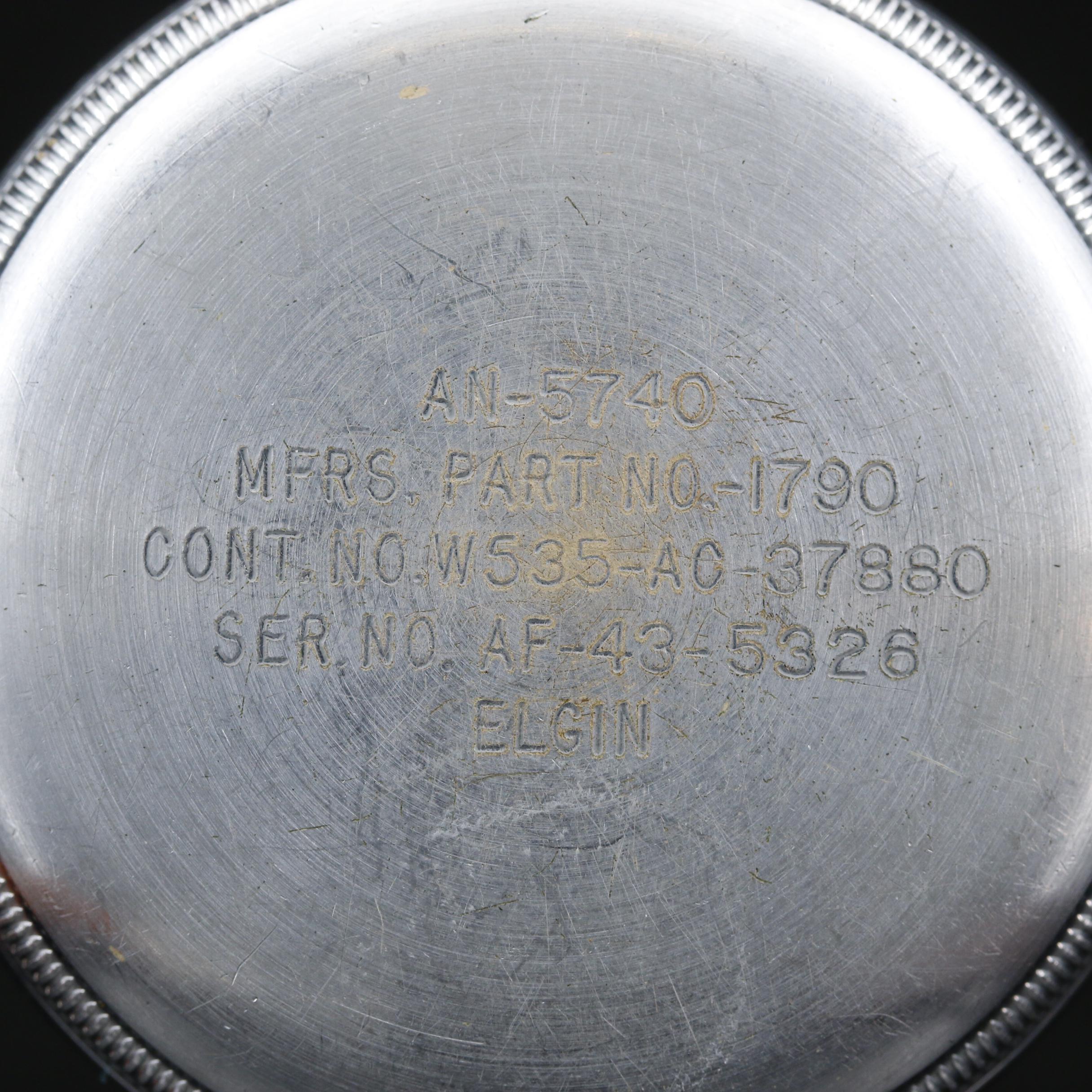 WW II Elgin "AN-5740 Navigational" GCT Pocket Watch with Leather Fob