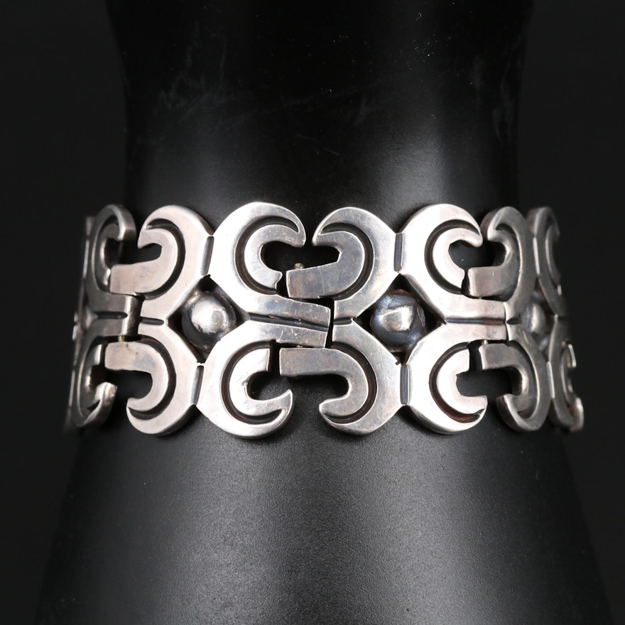 Los Ballesteros Sterling Silver Panel Bracelet