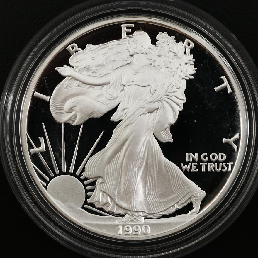 1990-S American Silver Eagle Dollar Proof Bullion Coin