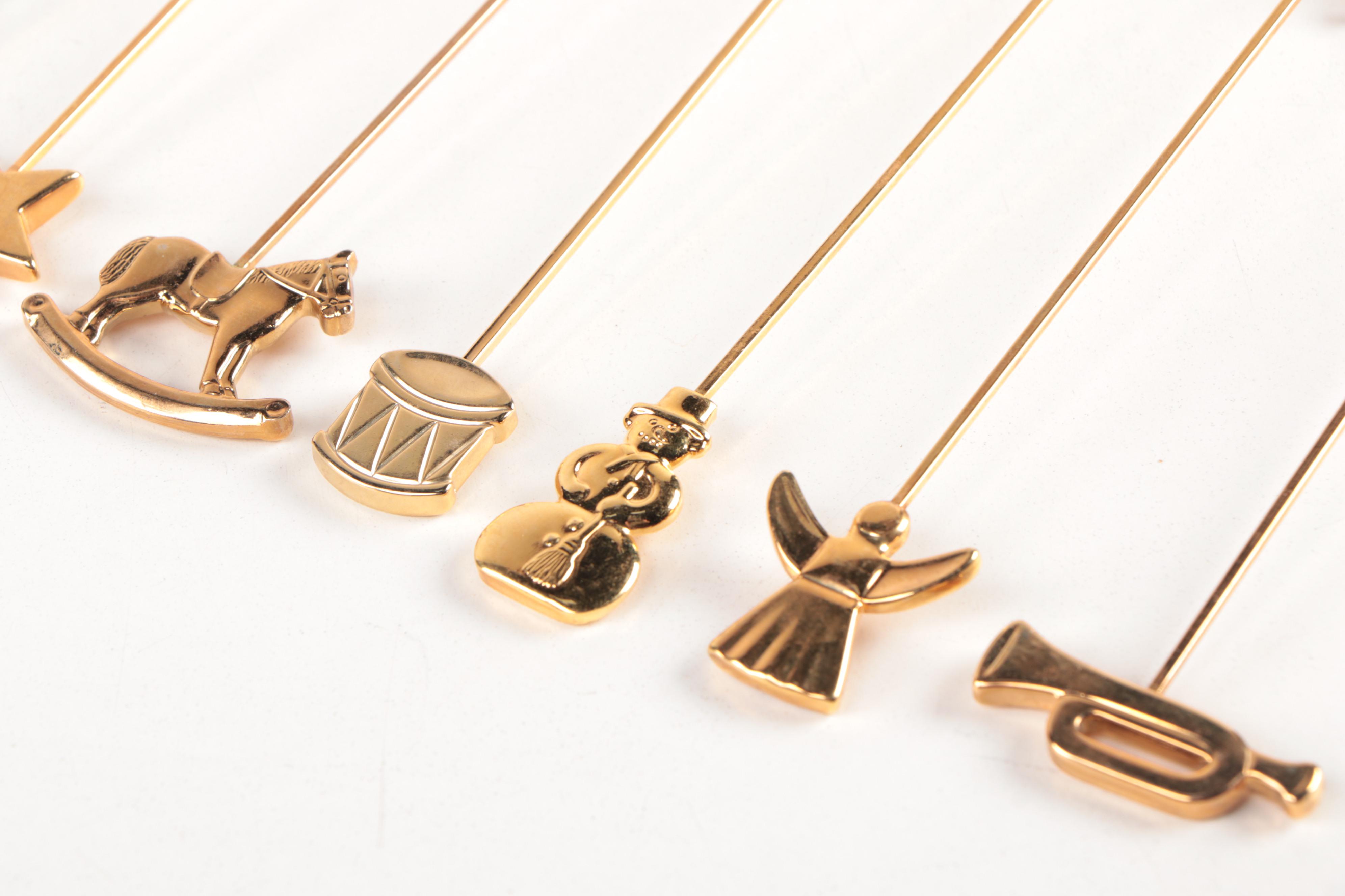 Georg Jensen Gold Plate Christmas Tree Candle Holders