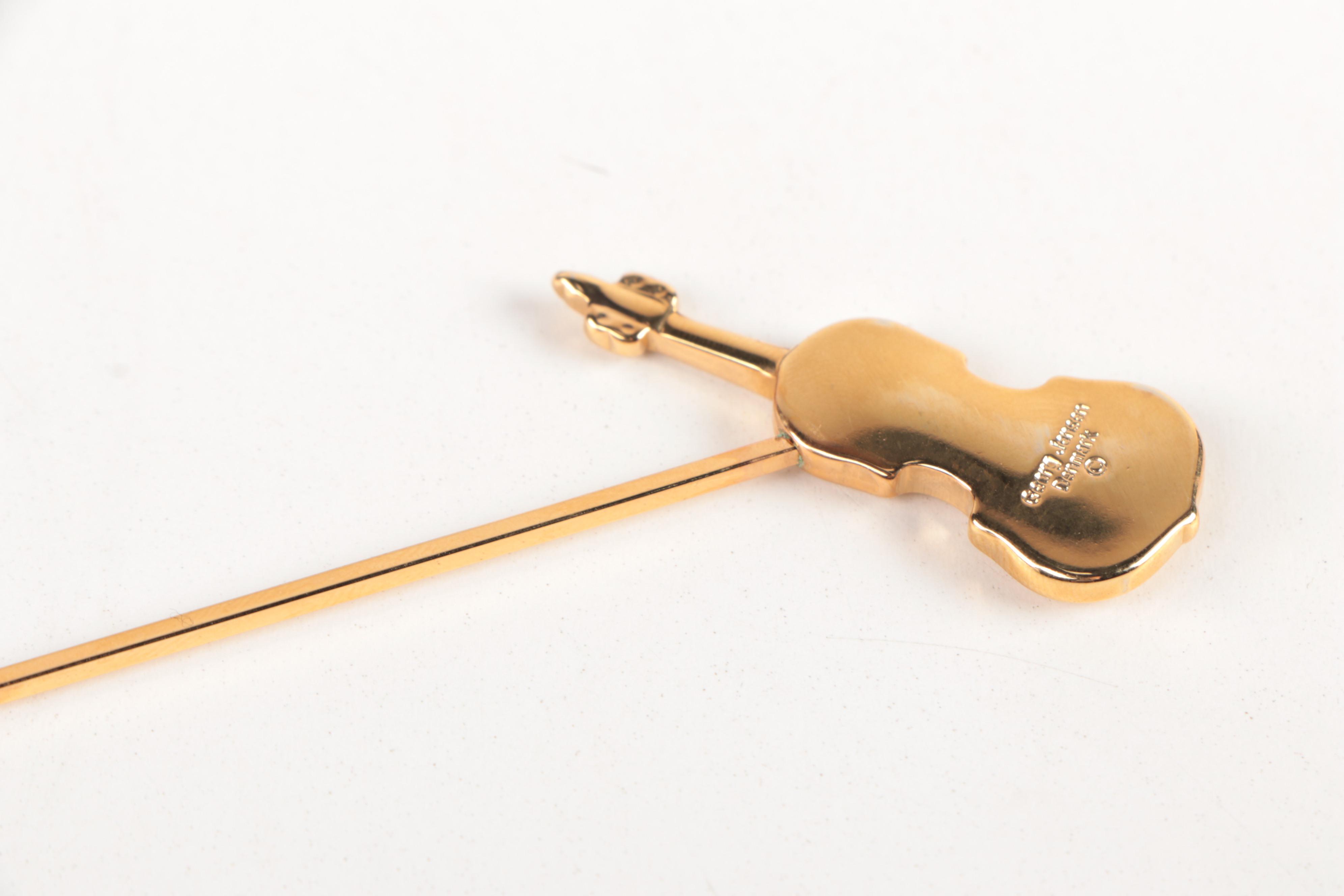 Georg Jensen Gold Plate Christmas Tree Candle Holders