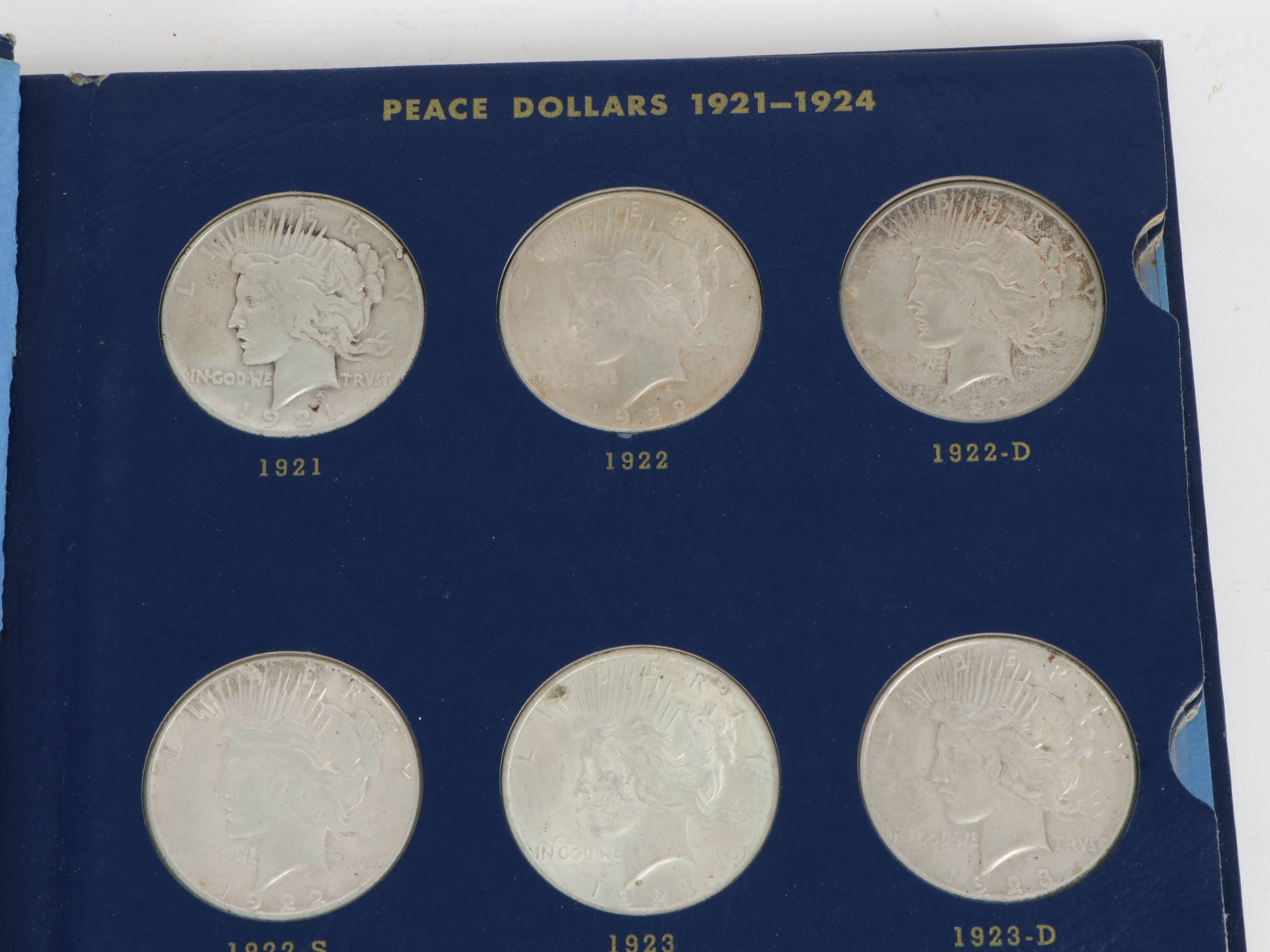 Complete Peace Silver Dollar Collection in Whitman Album, 1921–1935
