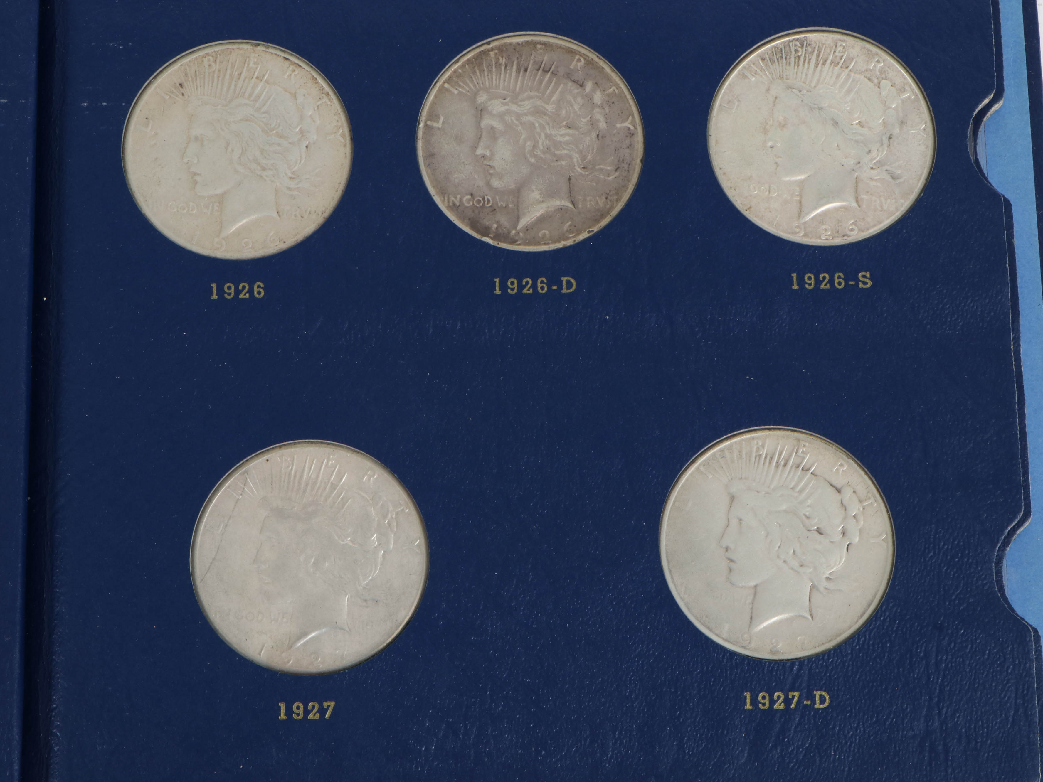 Complete Peace Silver Dollar Collection in Whitman Album, 1921–1935