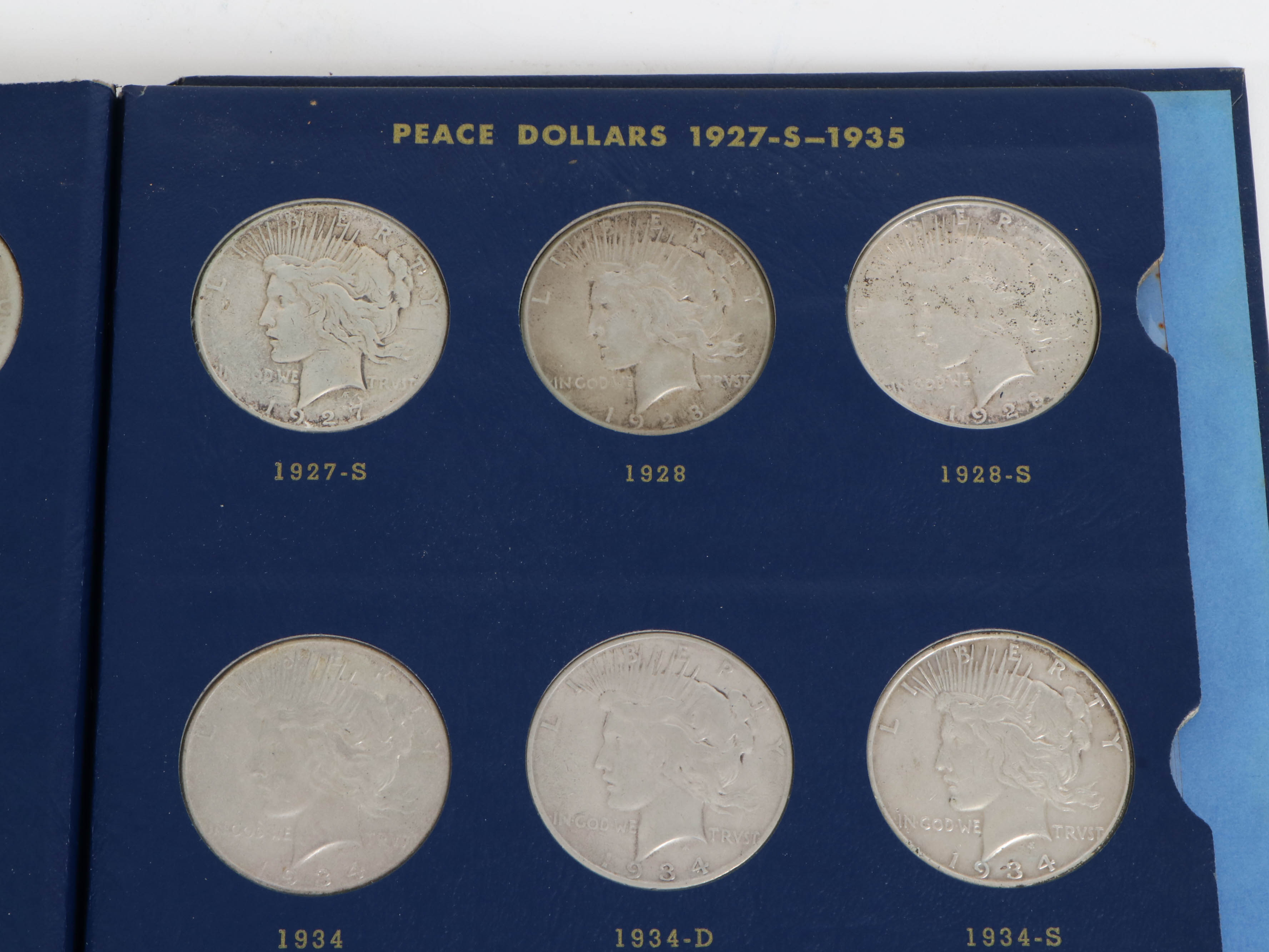 Complete Peace Silver Dollar Collection in Whitman Album, 1921–1935